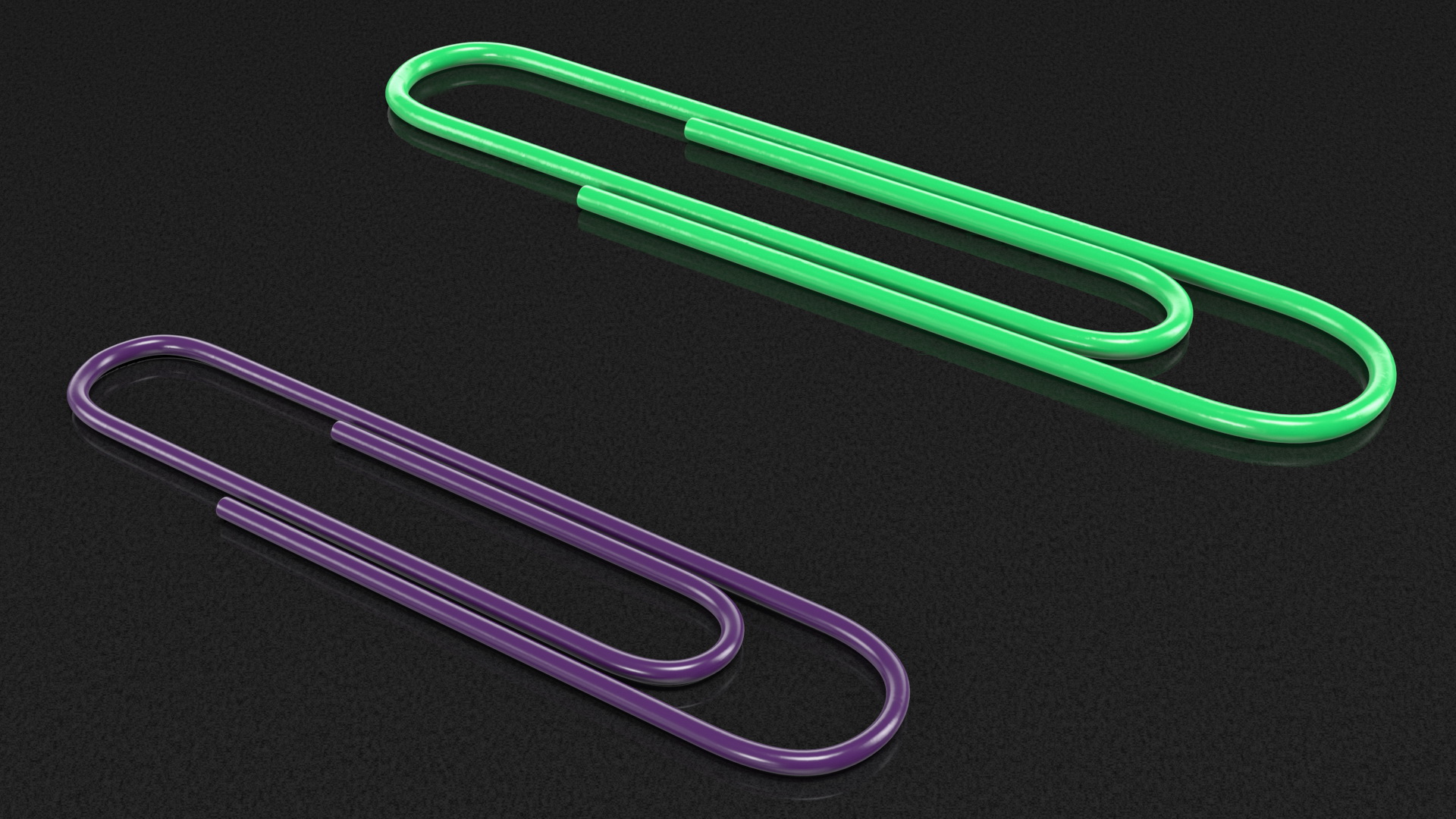 Paper Clip Oval Shape Color 3D