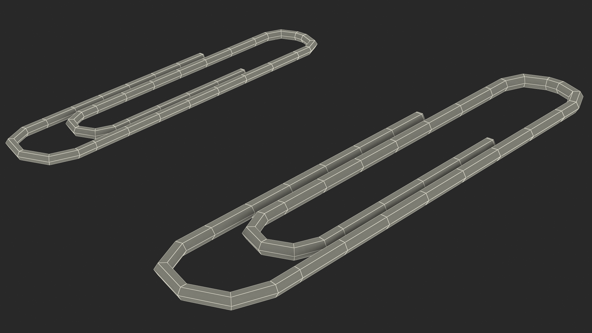 Paper Clip Oval Shape Color 3D