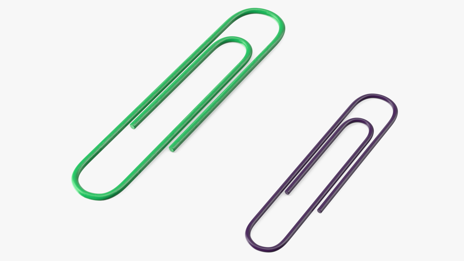 Paper Clip Oval Shape Color 3D