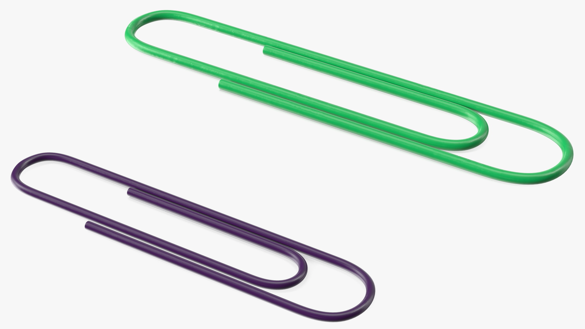 Paper Clip Oval Shape Color 3D
