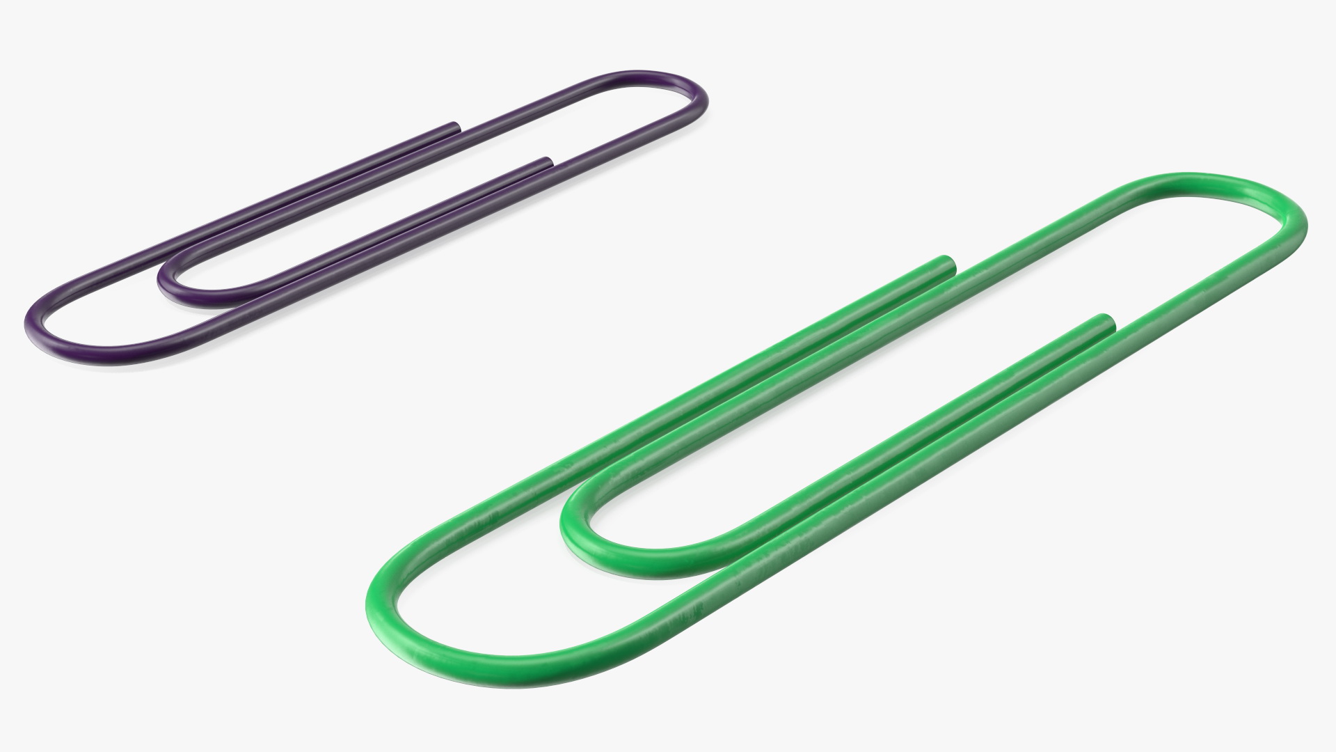 Paper Clip Oval Shape Color 3D