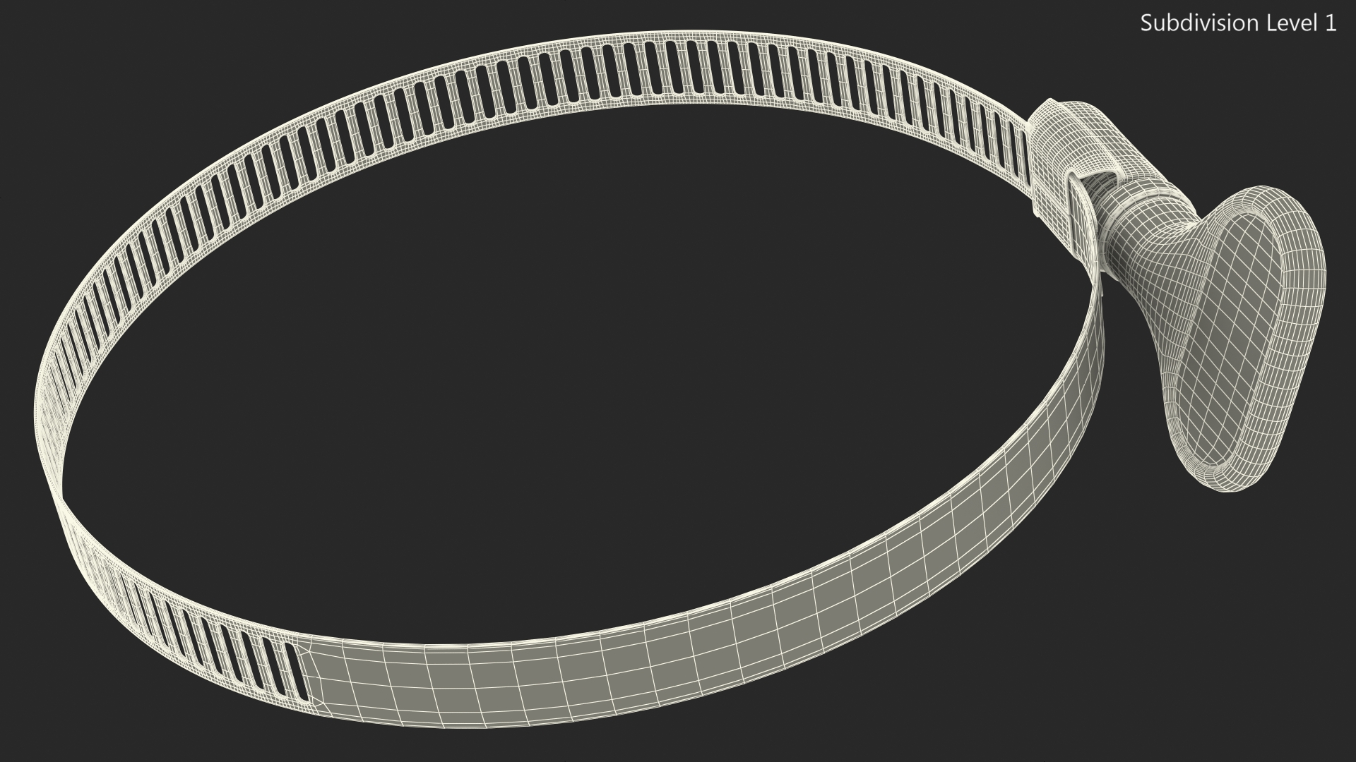 Perforated Hose Clamp with Turn Key 78 101mm 3D model