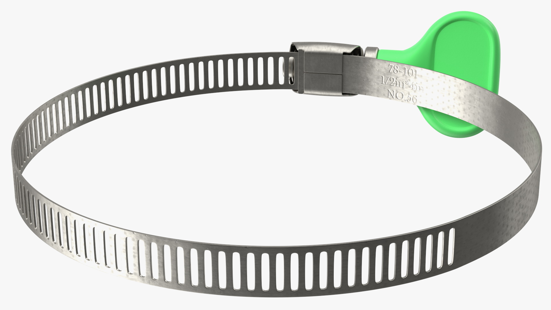 Perforated Hose Clamp with Turn Key 78 101mm 3D model