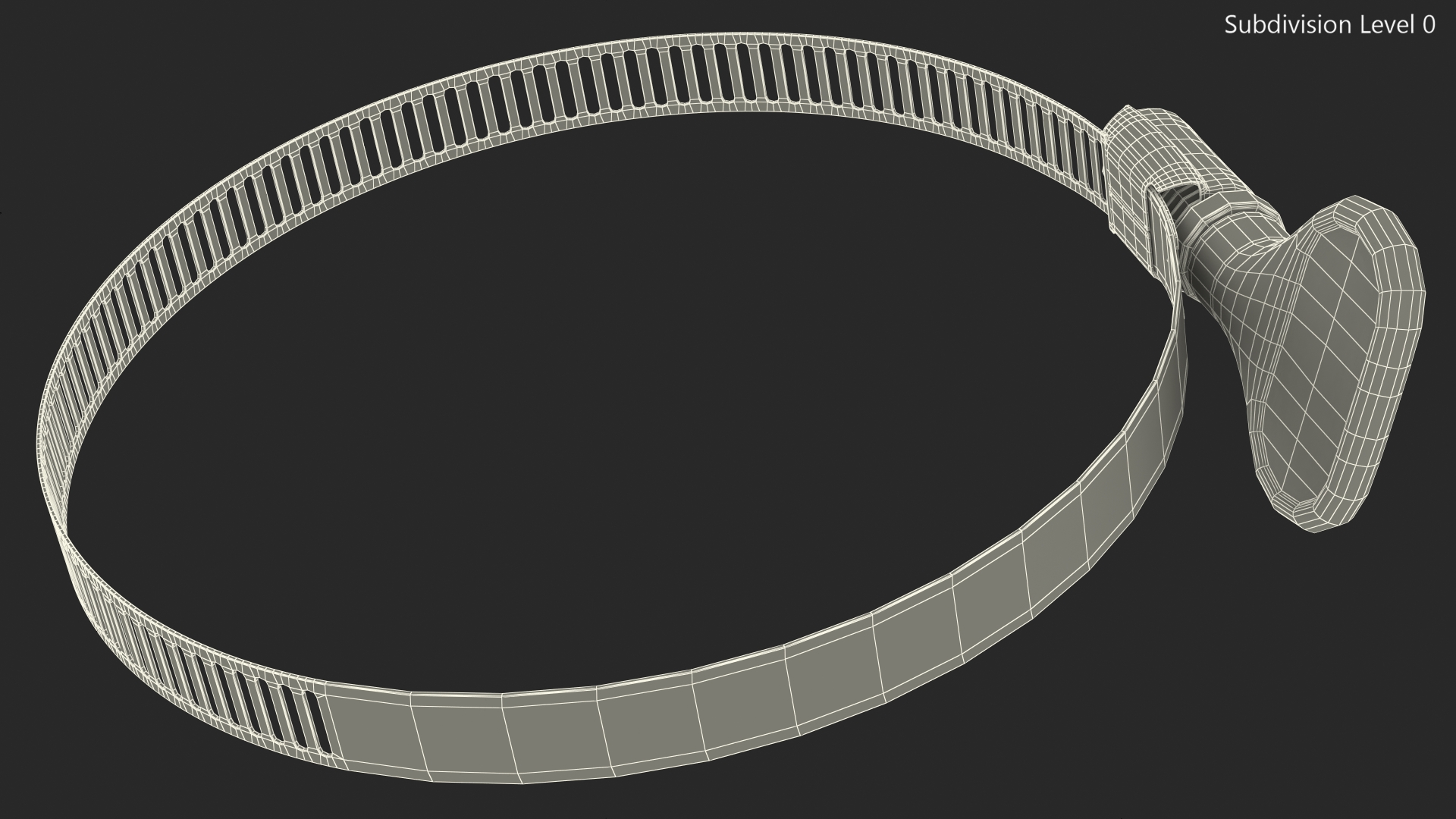 Perforated Hose Clamp with Turn Key 78 101mm 3D model