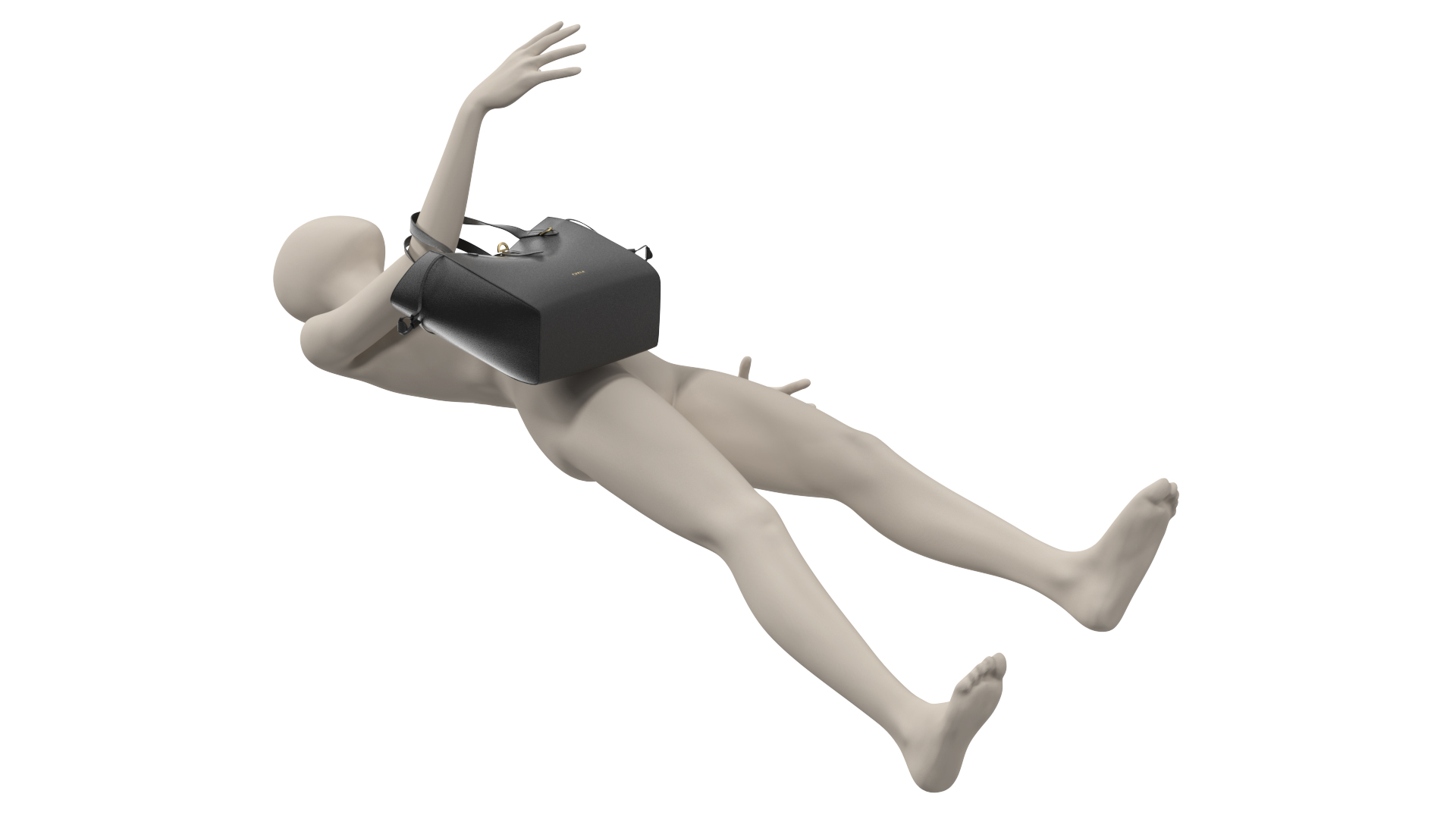 Net Shopper Bag Furla Nero on Mannequin 3D model