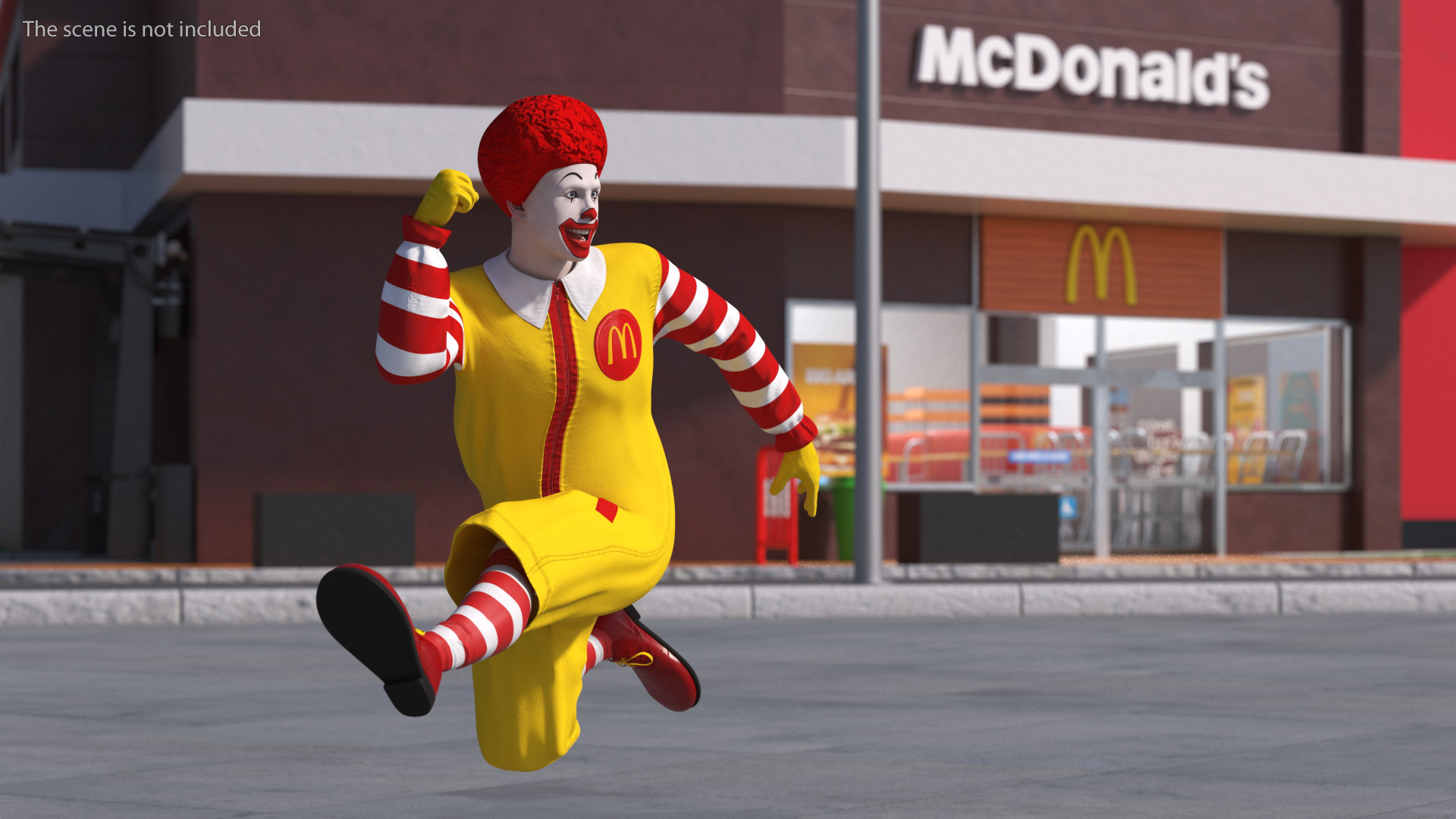 Mascot of McDonalds Jumping Pose 3D
