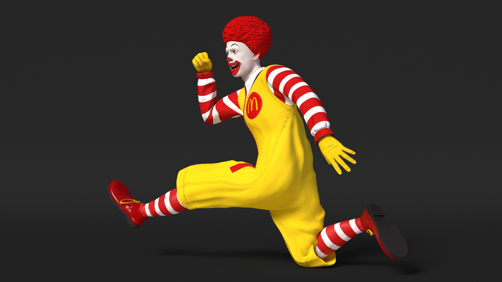 Mascot of McDonalds Jumping Pose 3D