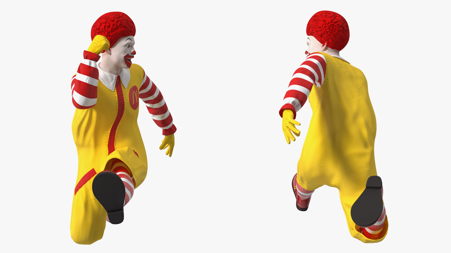 Mascot of McDonalds Jumping Pose 3D