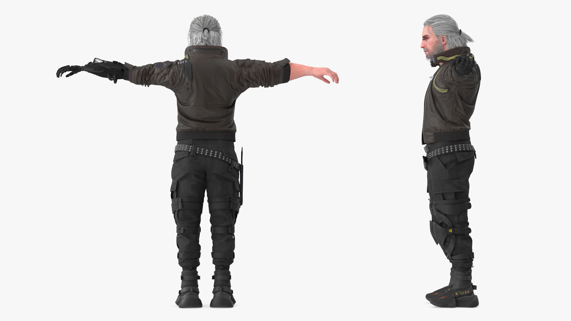 3D Cyberpunk 2077 Geralt Character T-Pose model