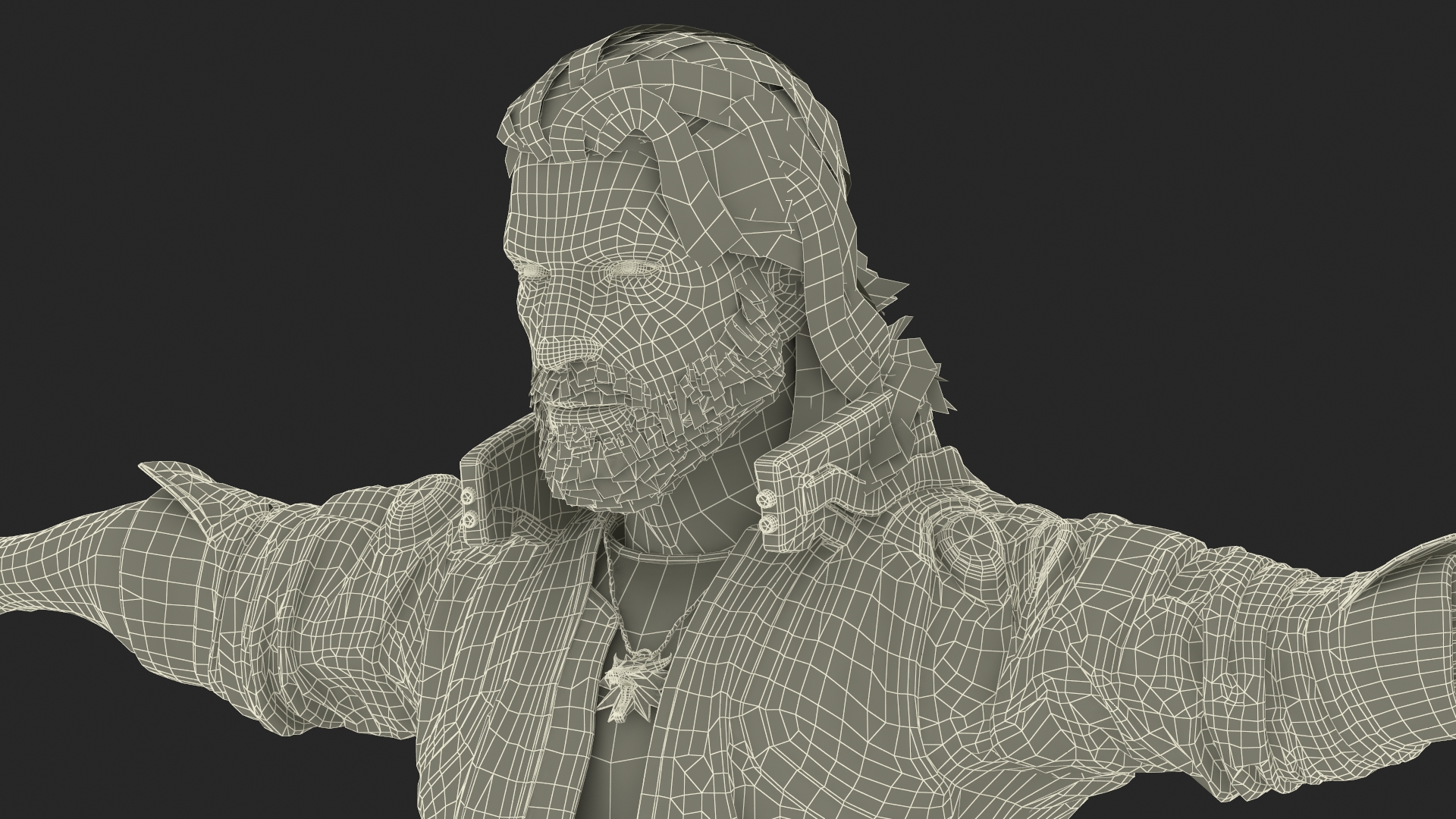 3D Cyberpunk 2077 Geralt Character T-Pose model