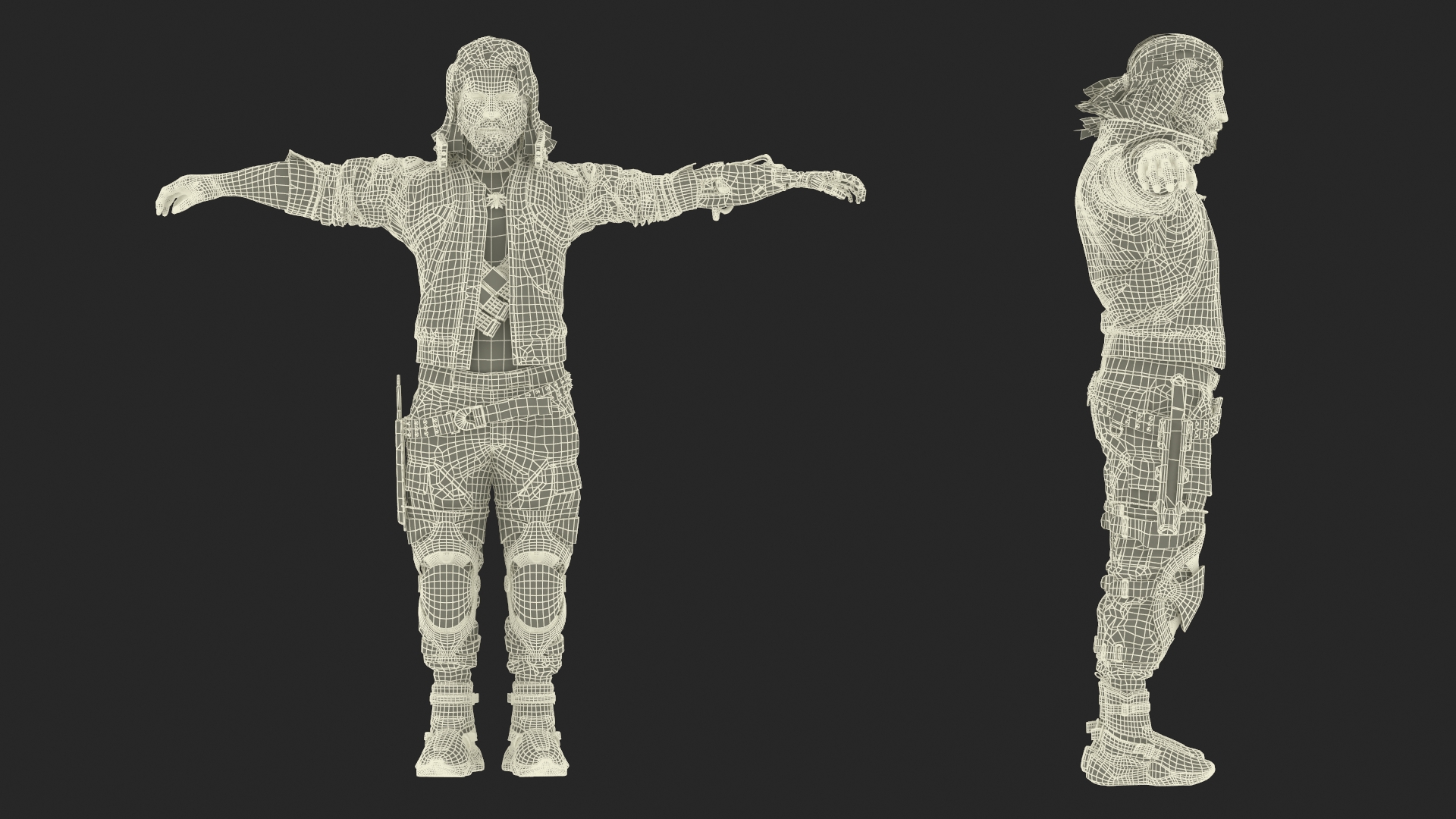 3D Cyberpunk 2077 Geralt Character T-Pose model