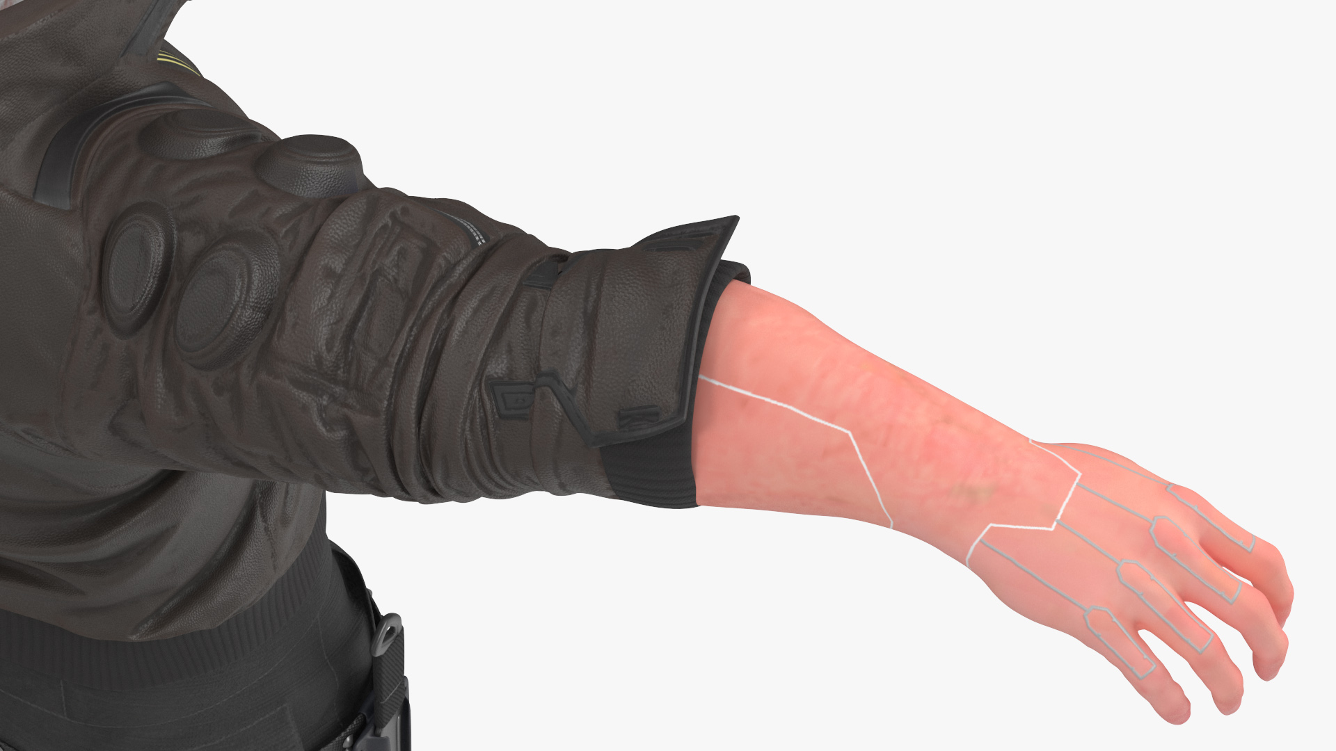 3D Cyberpunk 2077 Geralt Character T-Pose model