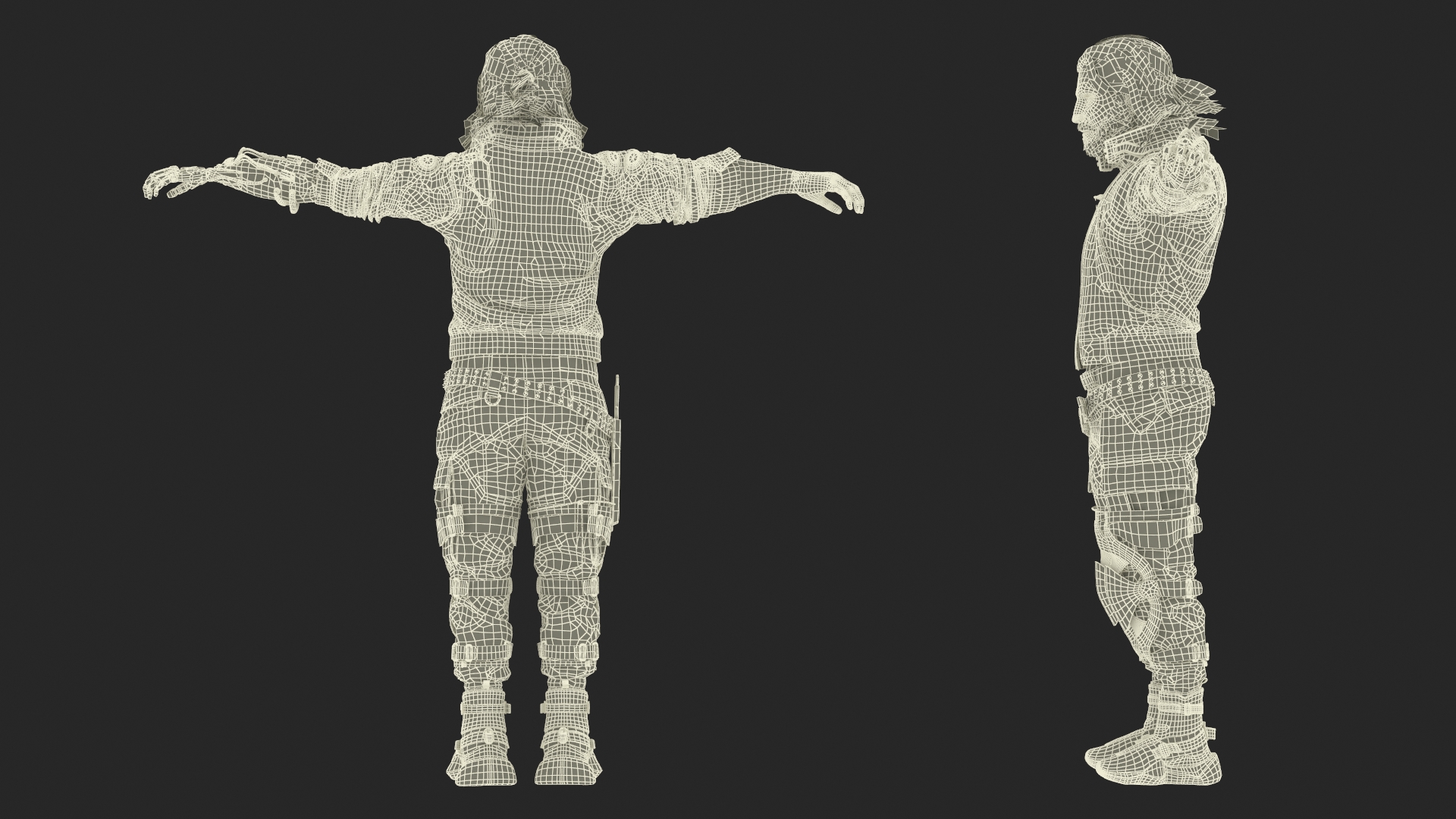 3D Cyberpunk 2077 Geralt Character T-Pose model