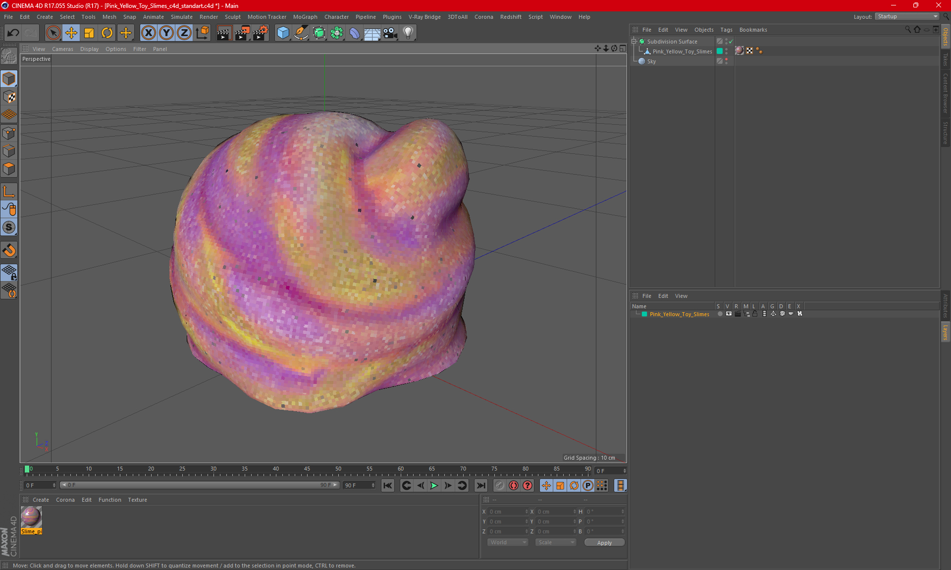 Pink Yellow Toy Slimes 3D