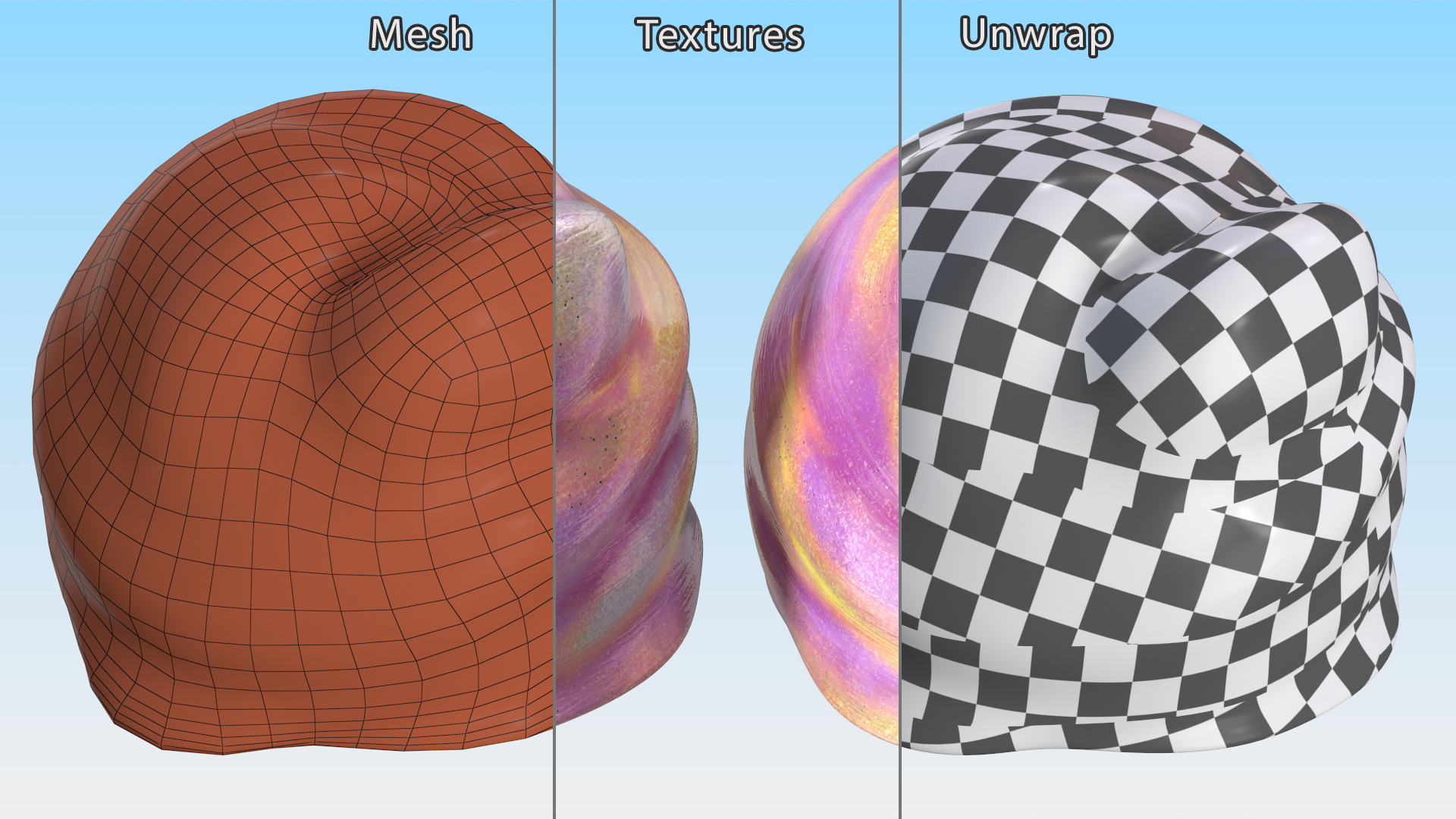 Pink Yellow Toy Slimes 3D