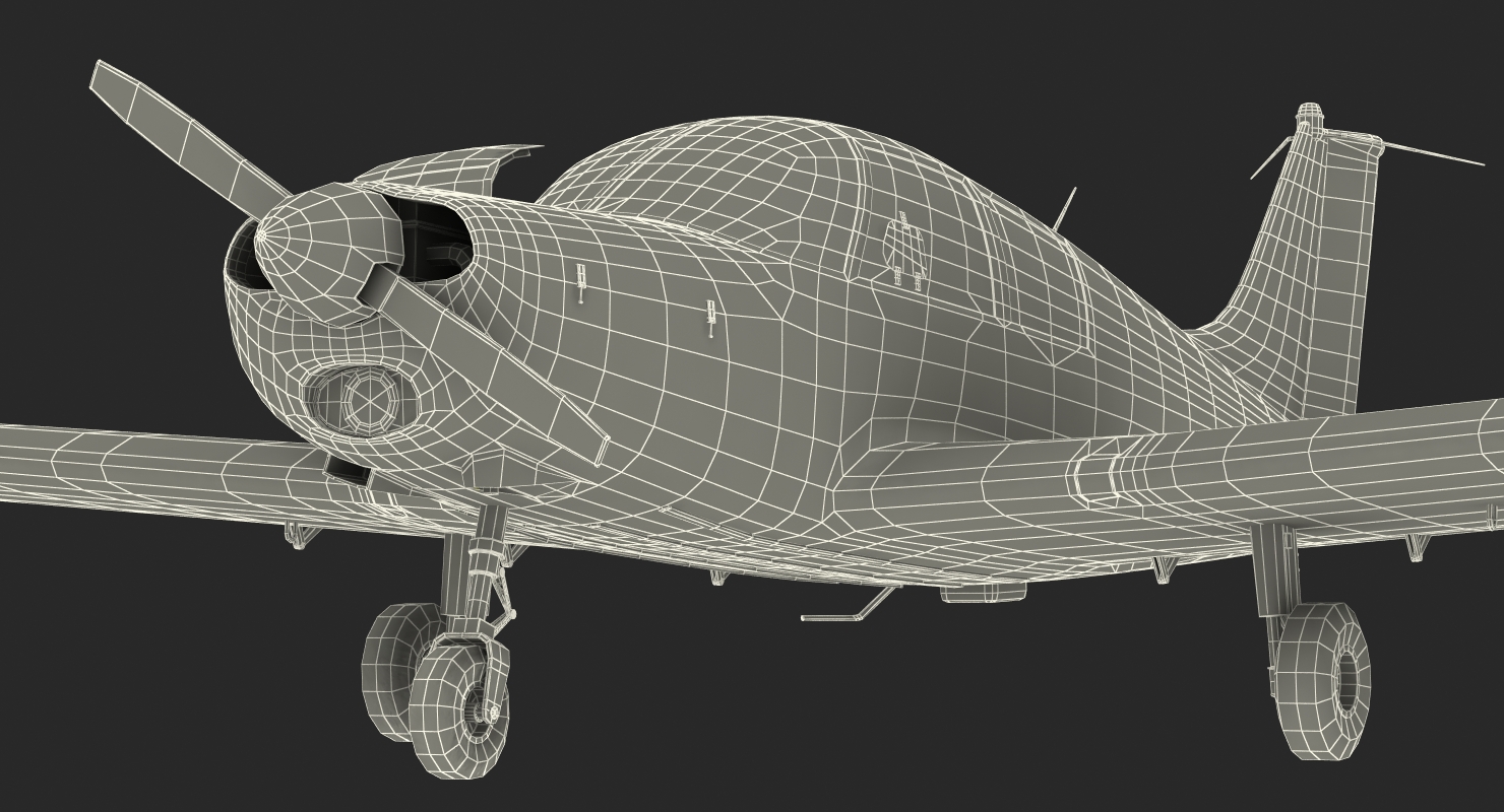 Private Aircraft Piper PA 28 Cherokee Rigged 3D model
