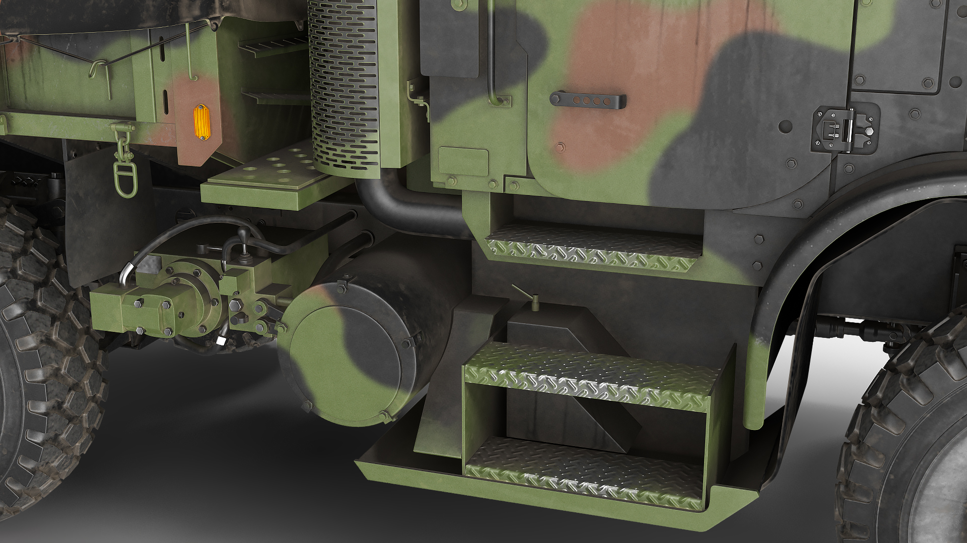 Military Medium Cargo Truck 6x6 with Tent Dusty 3D