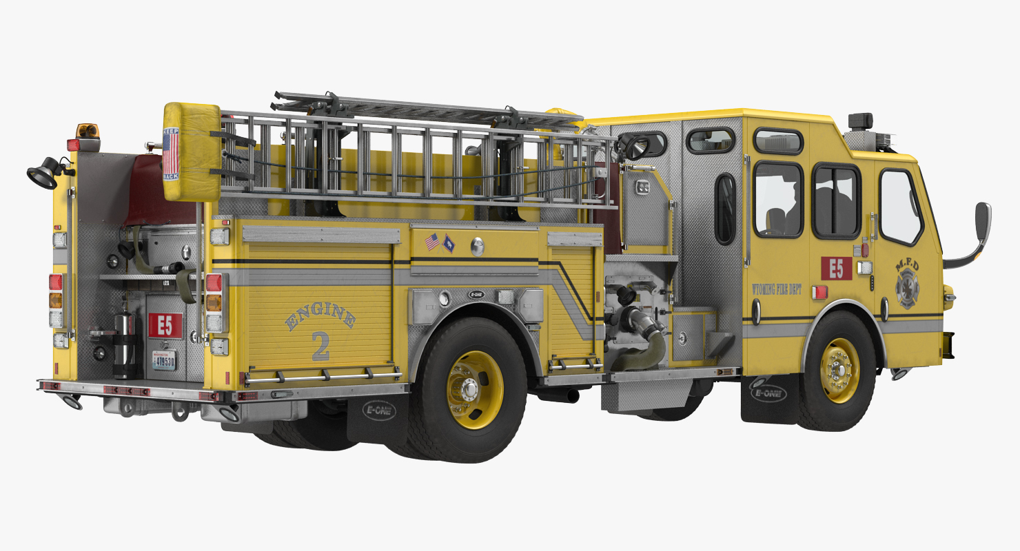 3D Fire Apparatus E One Quest Wyoming Rigged