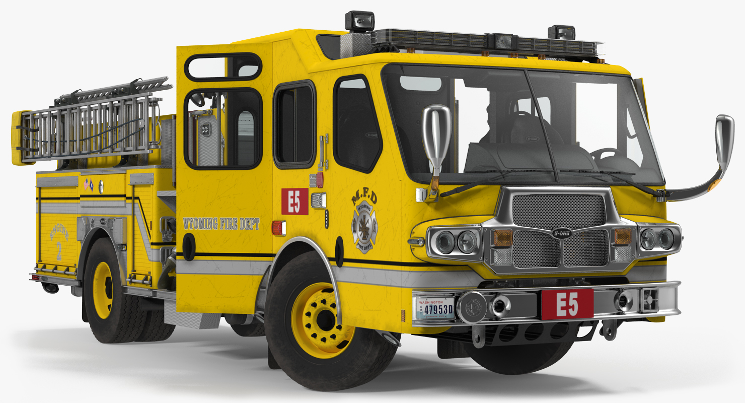3D Fire Apparatus E One Quest Wyoming Rigged