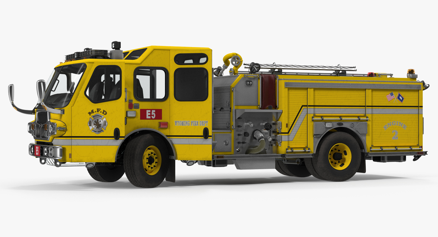 3D Fire Apparatus E One Quest Wyoming Rigged