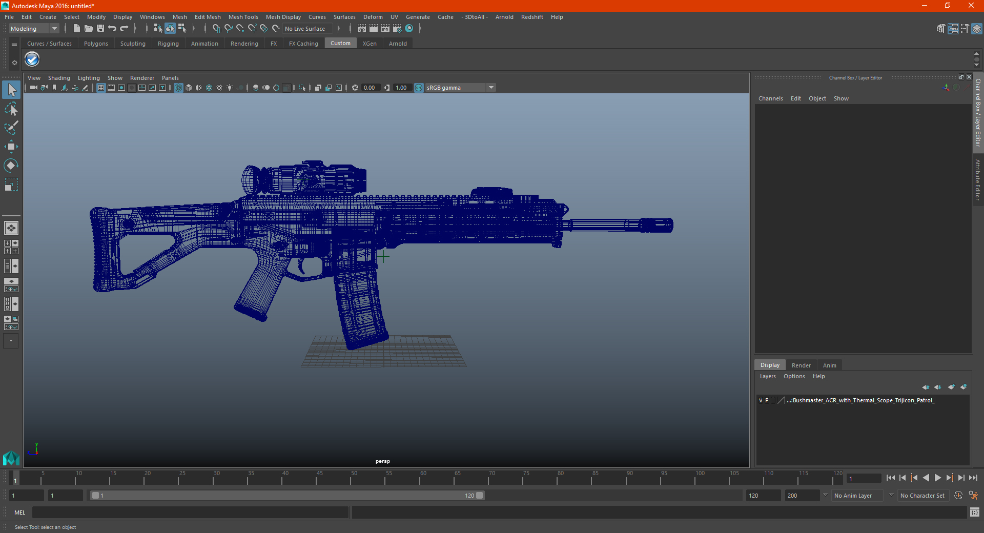3D model Bushmaster ACR with Thermal Scope Trijicon Patrol M300W