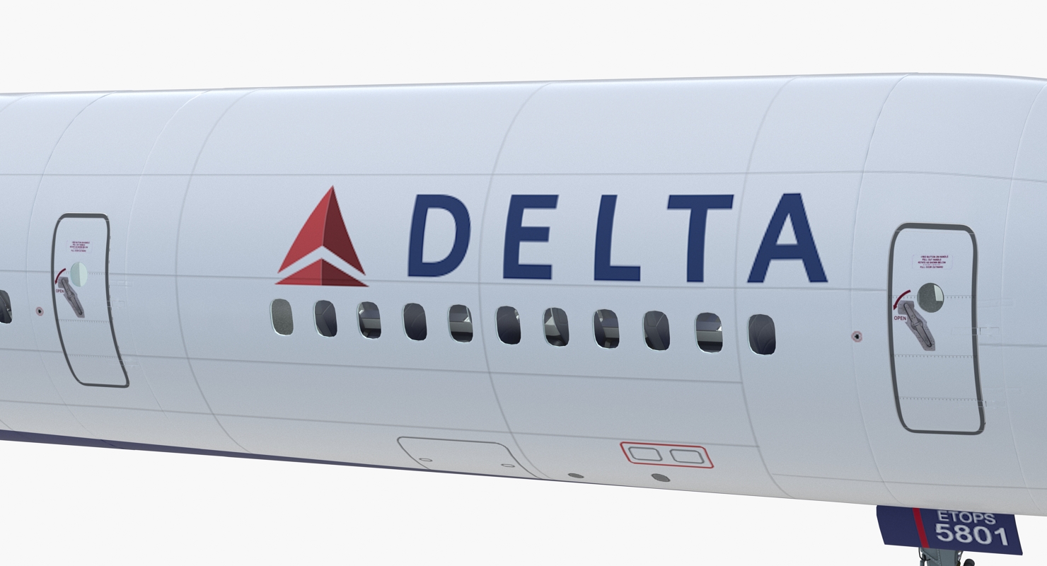 3D Boeing 757 300 with Interior and Cockpit Delta Air Lines Rigged model