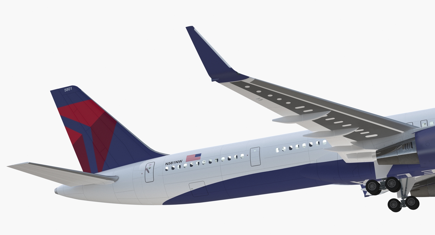 3D Boeing 757 300 with Interior and Cockpit Delta Air Lines Rigged model