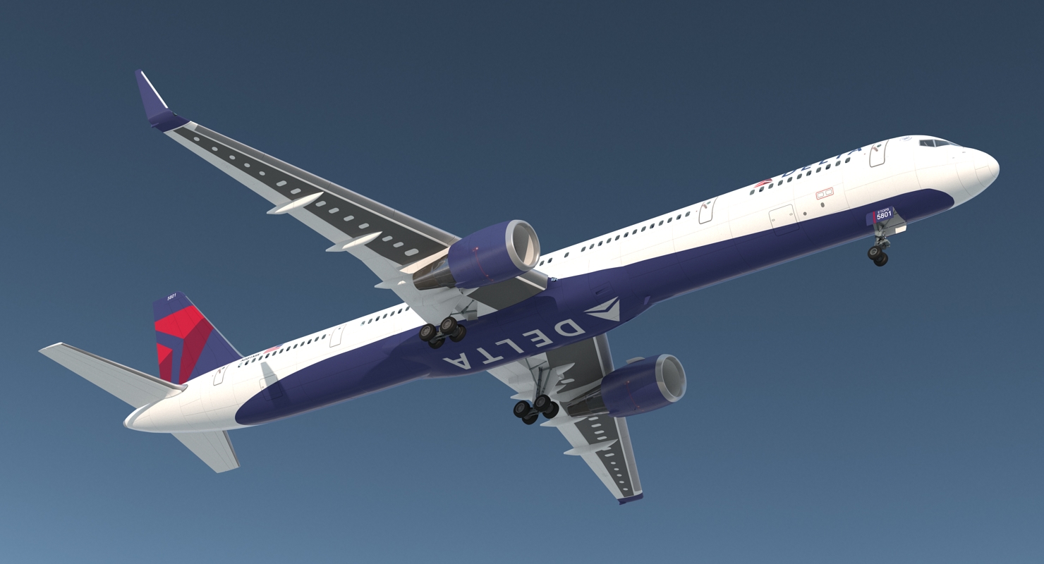 3D Boeing 757 300 with Interior and Cockpit Delta Air Lines Rigged model