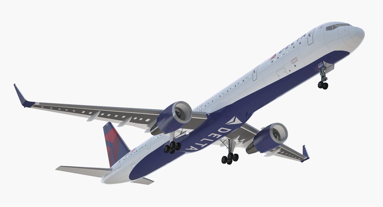 3D Boeing 757 300 with Interior and Cockpit Delta Air Lines Rigged model