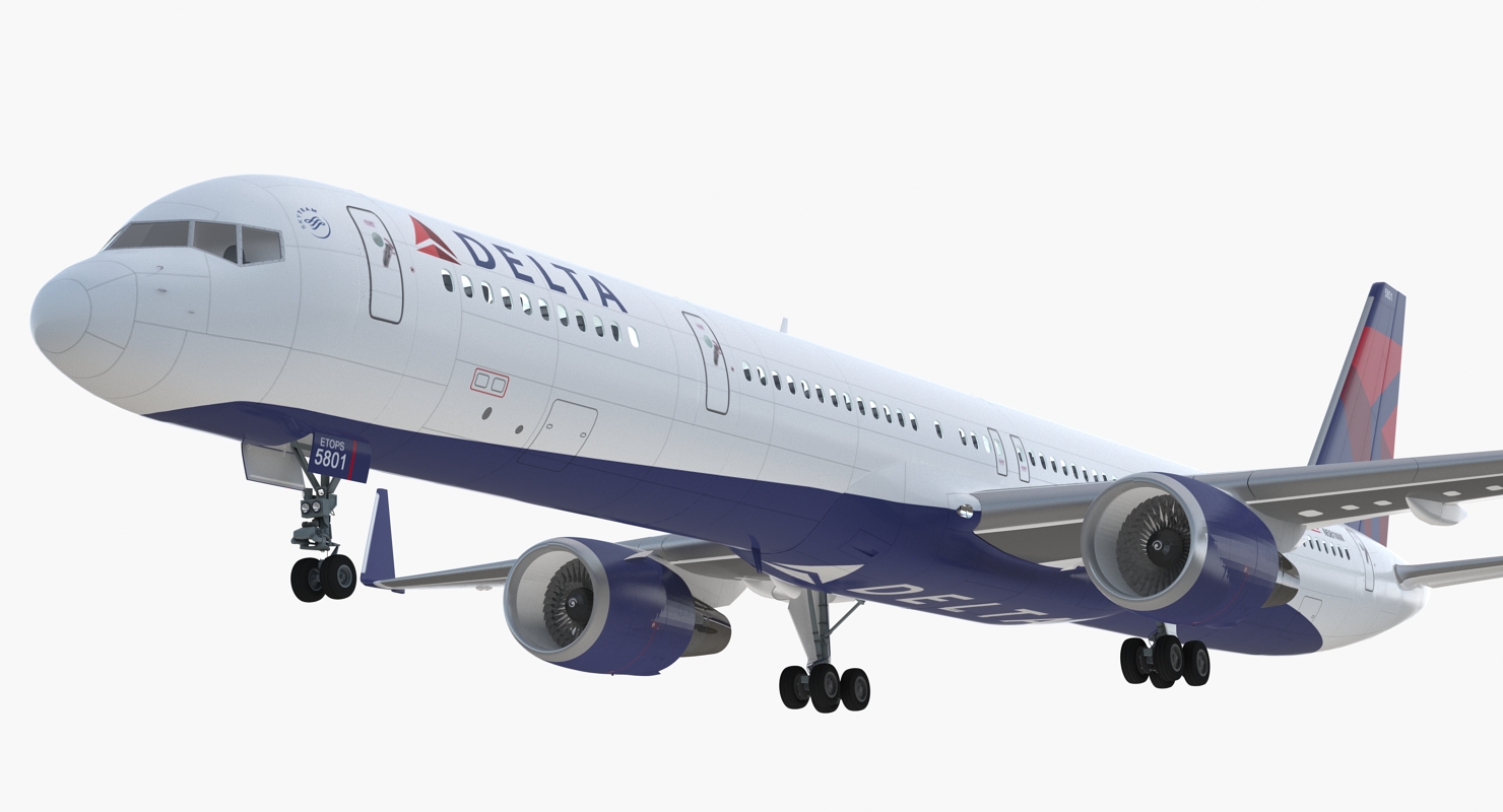 3D Boeing 757 300 with Interior and Cockpit Delta Air Lines Rigged model