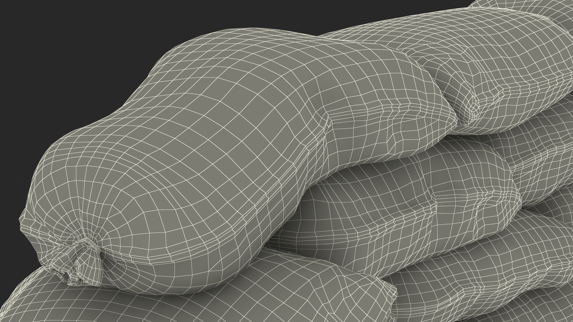 Polypropylene Sandbag Barricade Dirty 3D