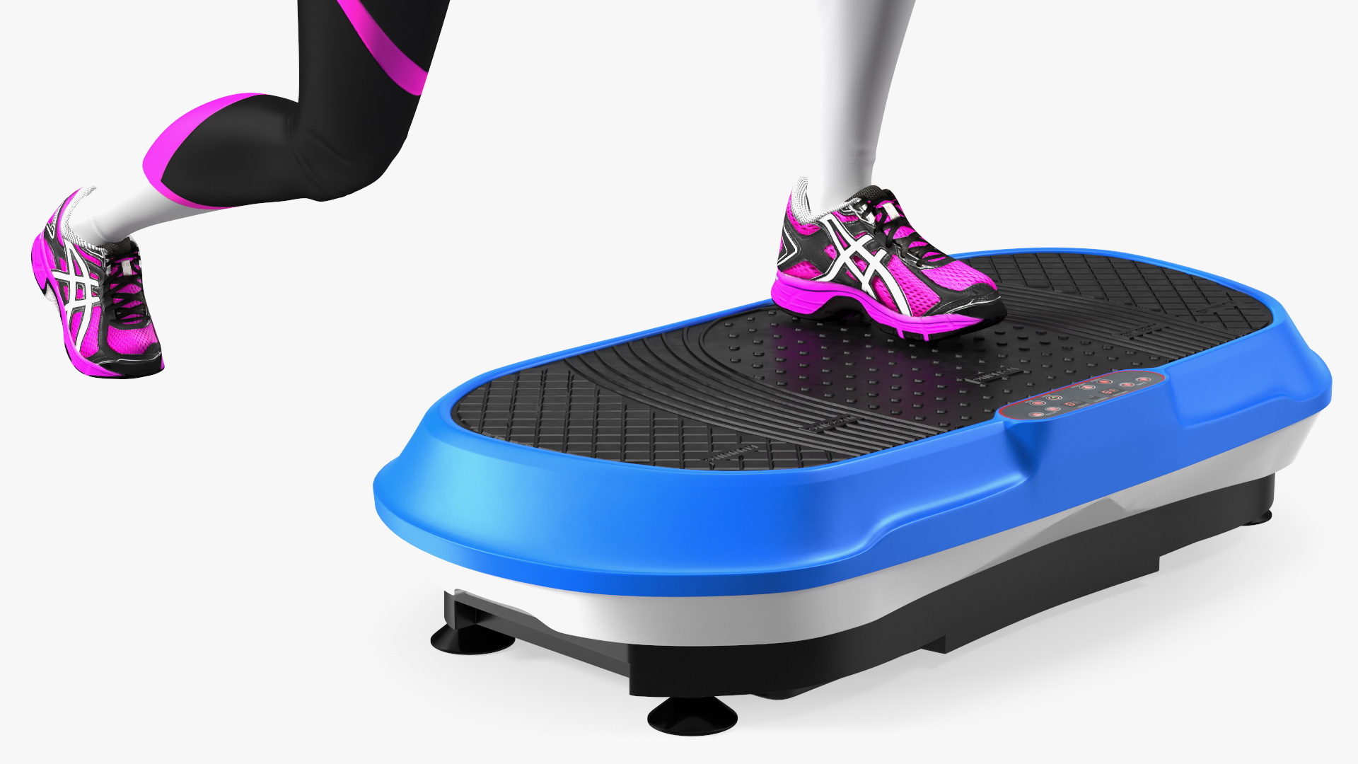 Woman With Fitness Vibration Platform 3D