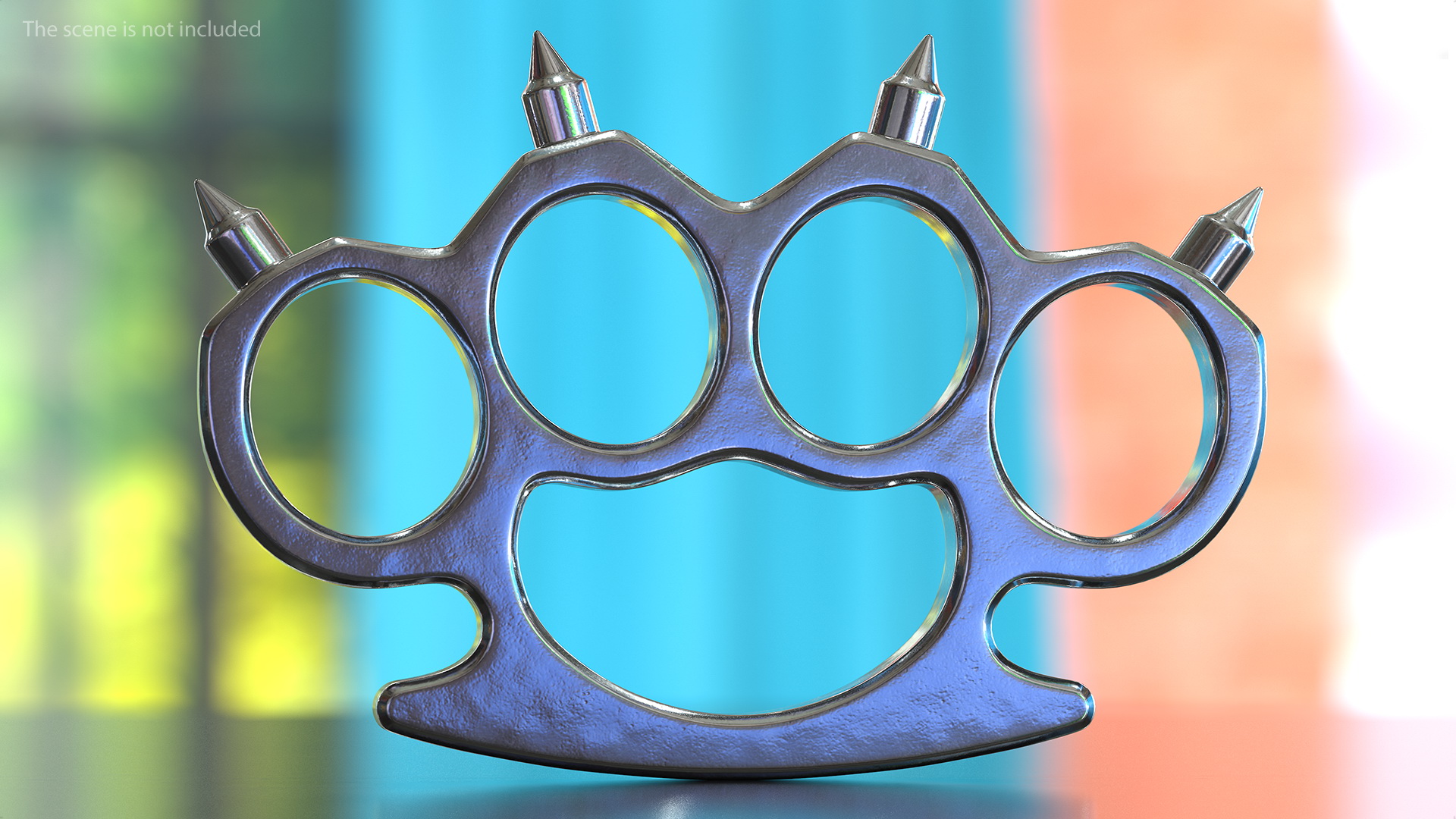 3D Spiked Silver Brass Knuckles model