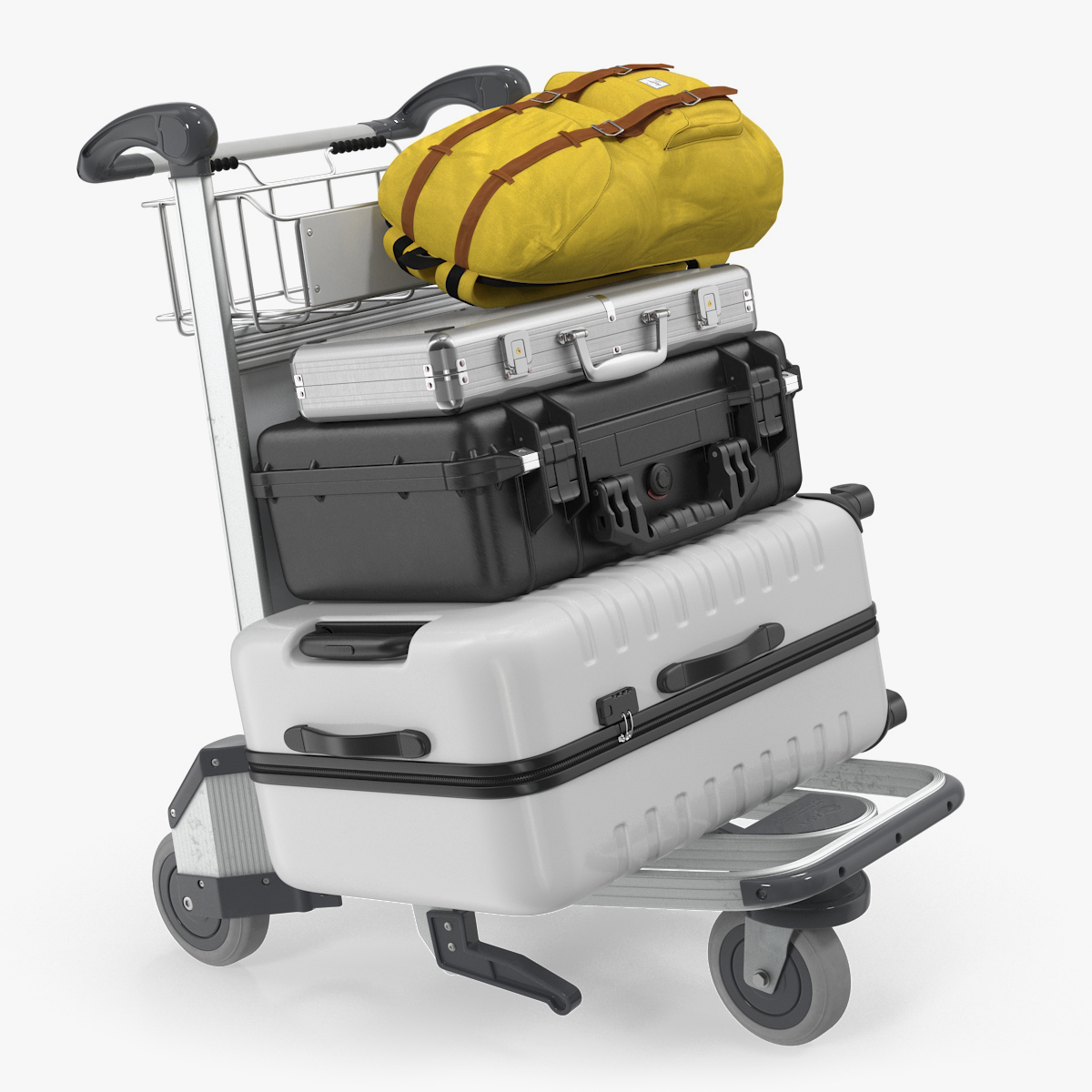 Baggage with Airport Luggage Trolley