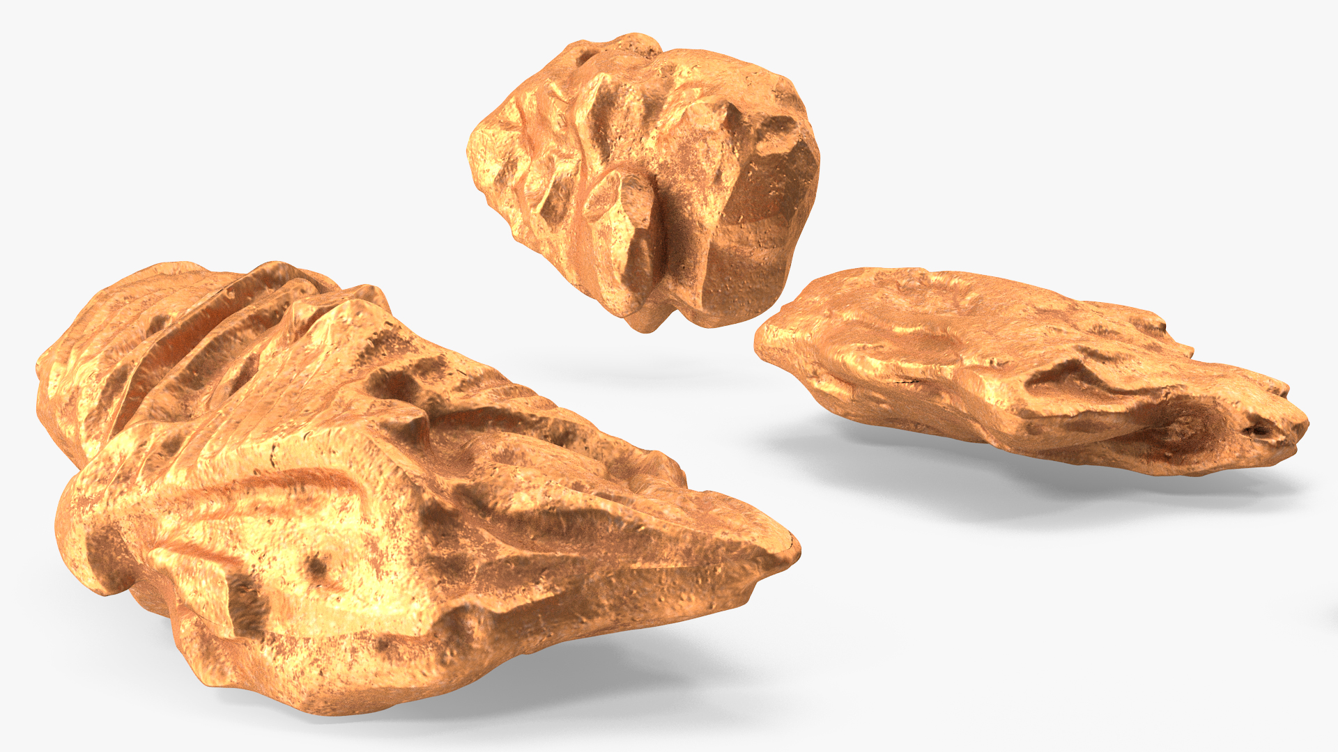 3D Copper Natural Minerals Small Stones