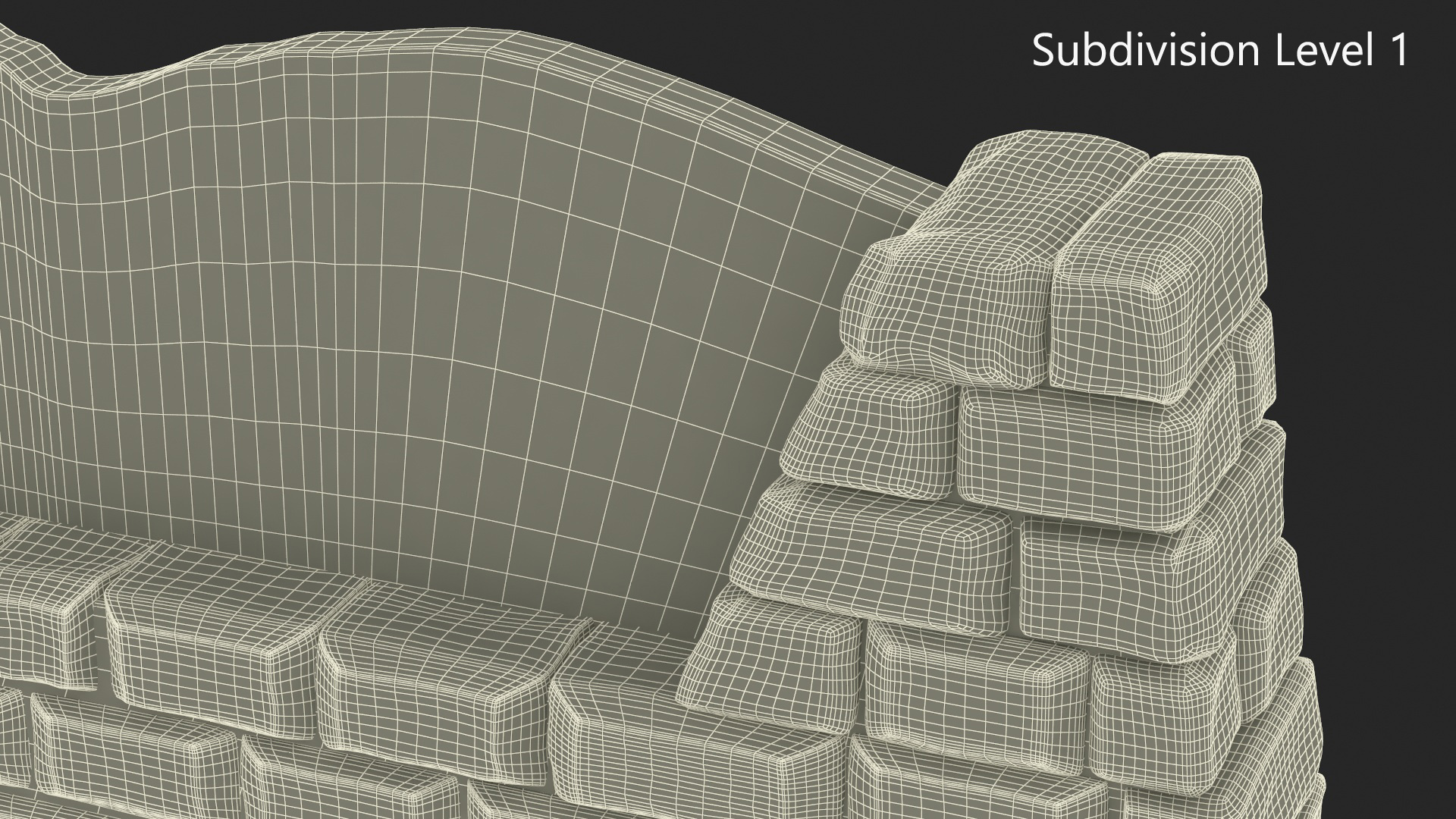 3D Park Entry Stone Marker model