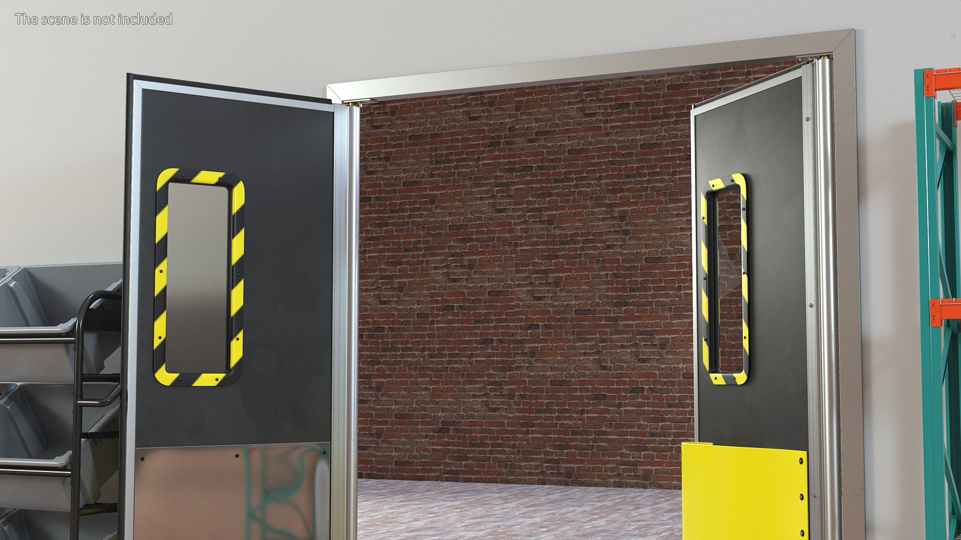 Yellow Swinging Doors for Supermarket 3D