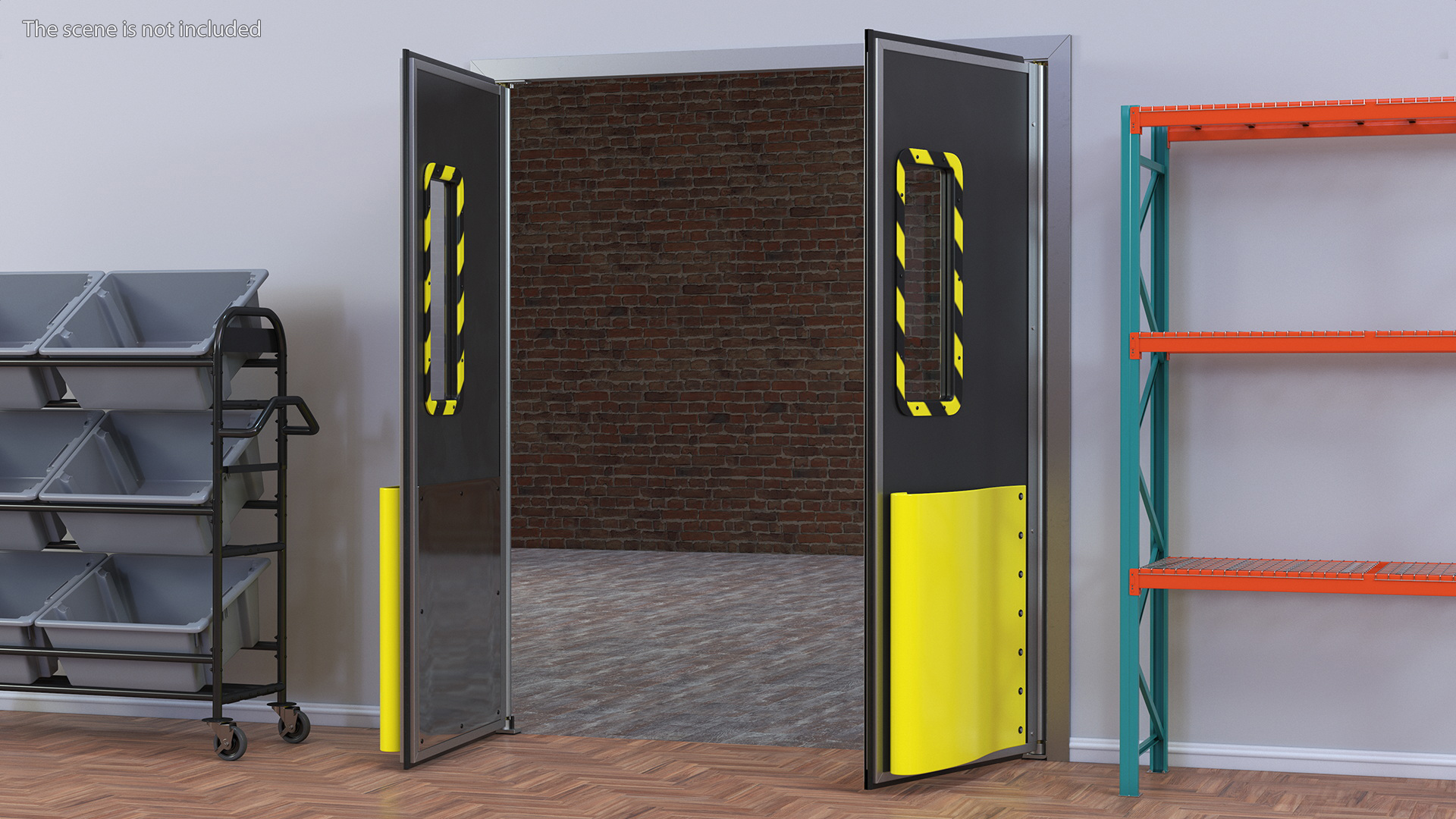 Yellow Swinging Doors for Supermarket 3D