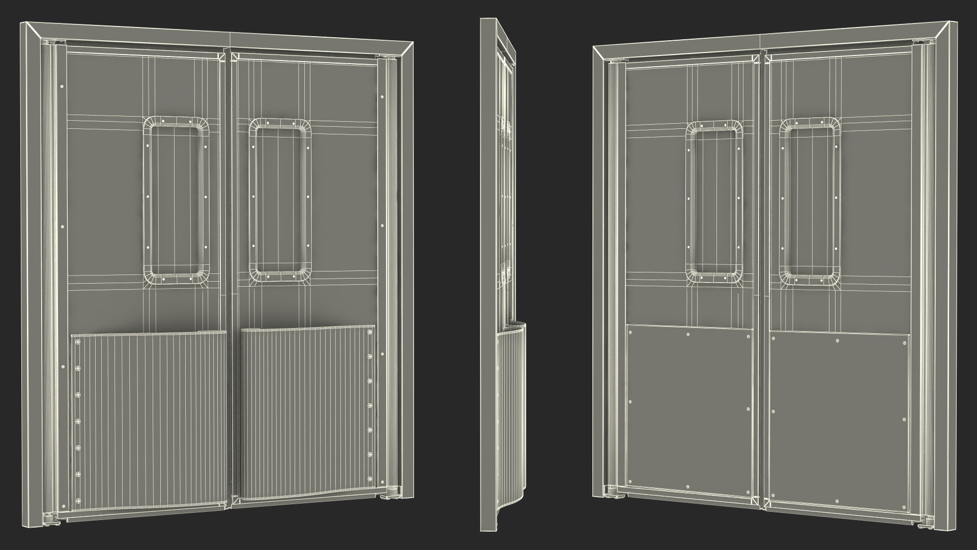 Yellow Swinging Doors for Supermarket 3D