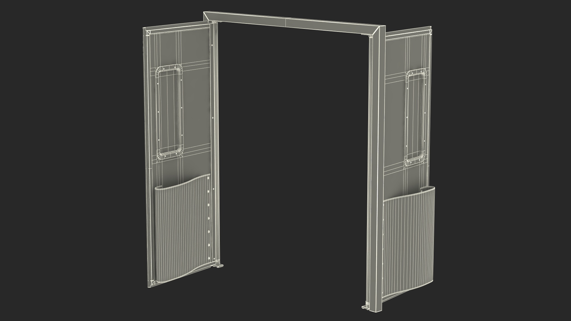 Yellow Swinging Doors for Supermarket 3D