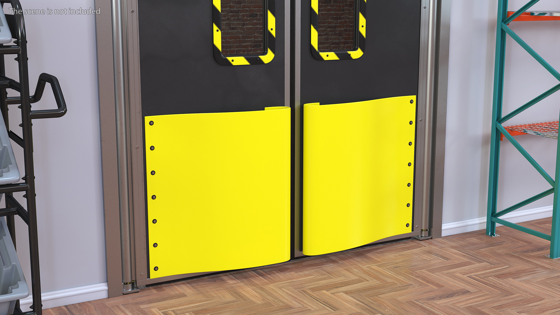 Yellow Swinging Doors for Supermarket 3D