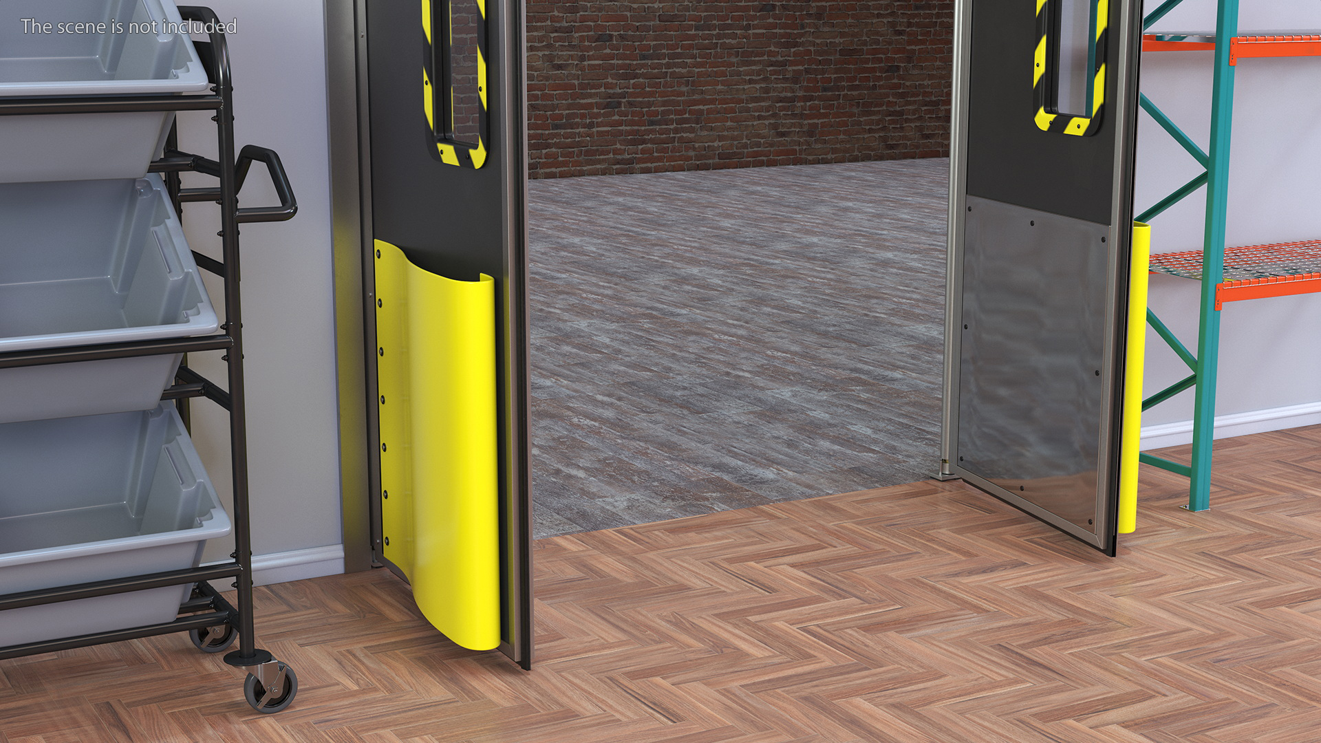Yellow Swinging Doors for Supermarket 3D
