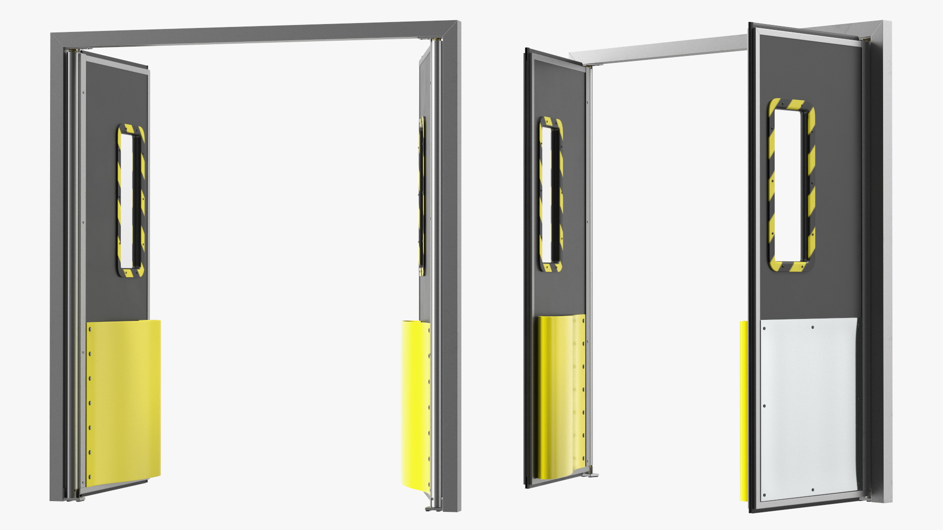Yellow Swinging Doors for Supermarket 3D