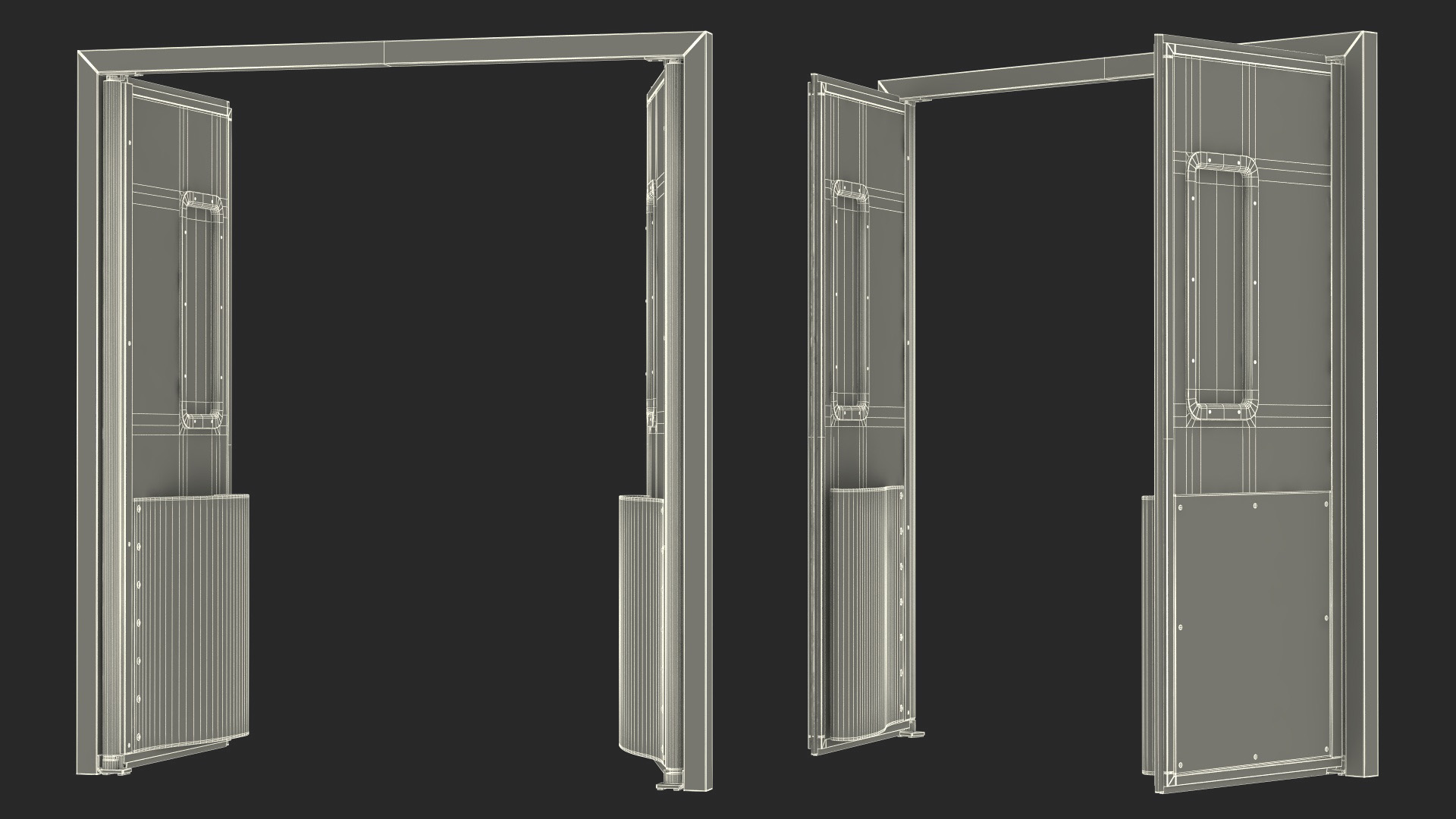 Yellow Swinging Doors for Supermarket 3D