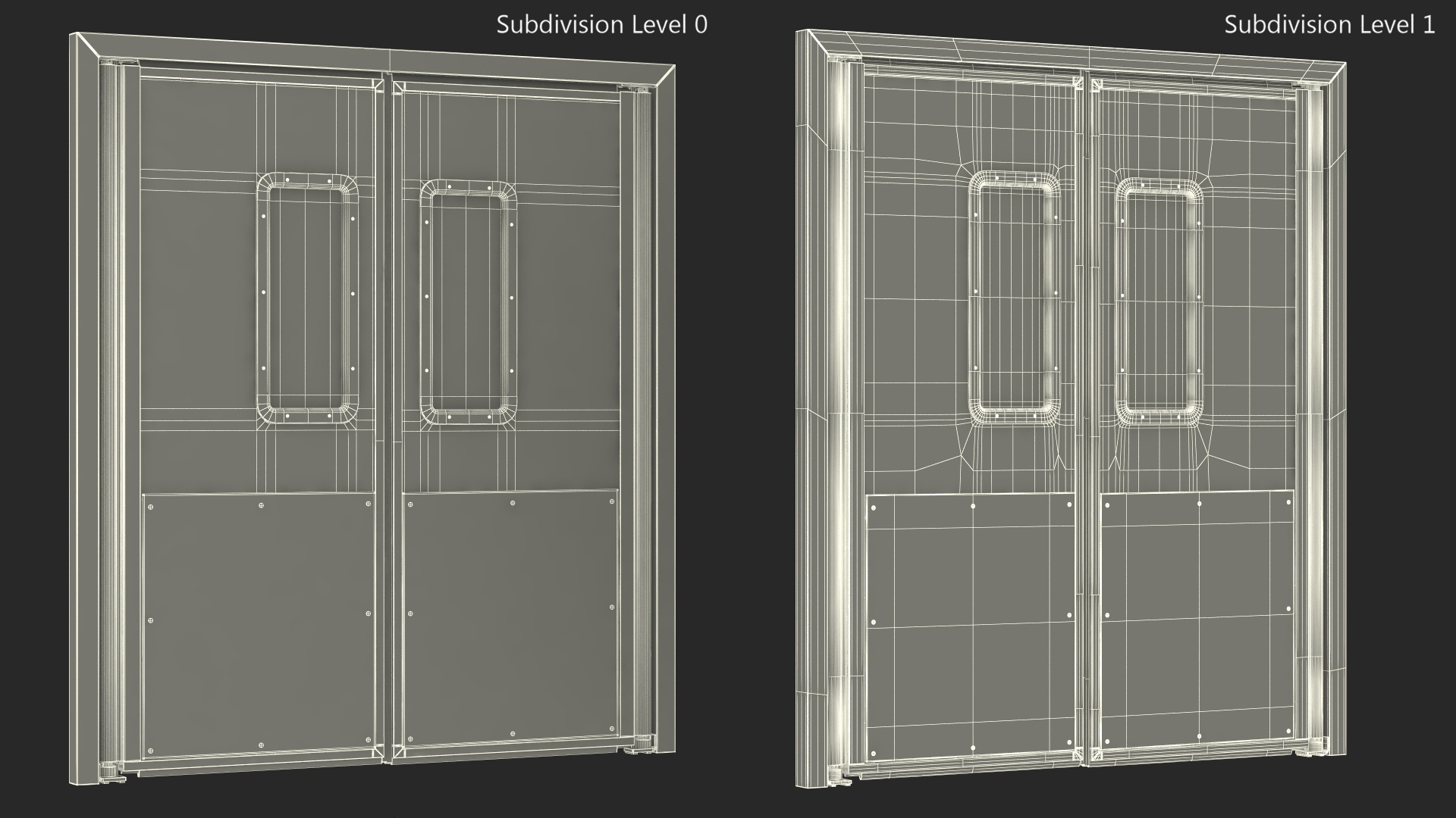 Yellow Swinging Doors for Supermarket 3D