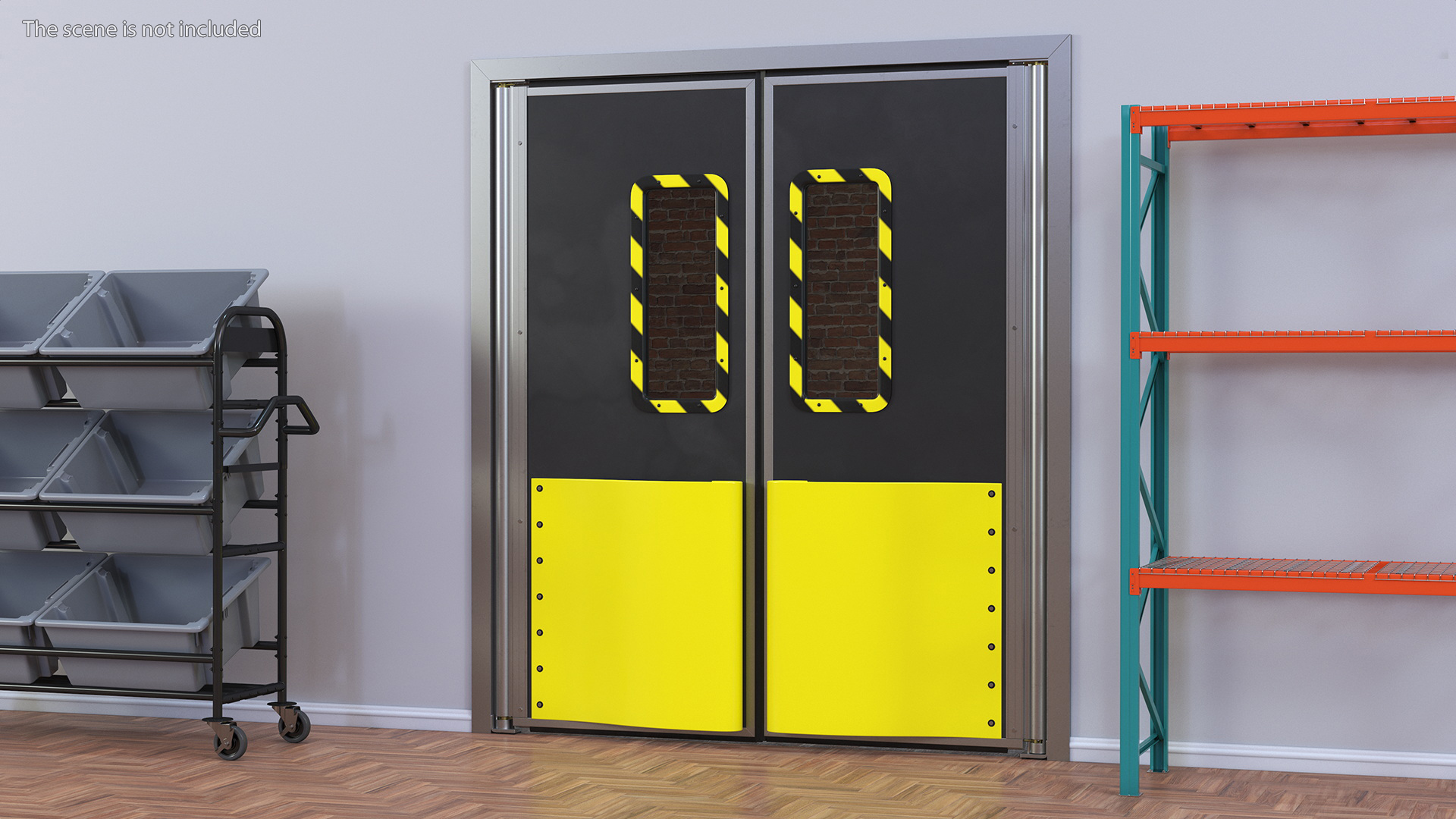Yellow Swinging Doors for Supermarket 3D