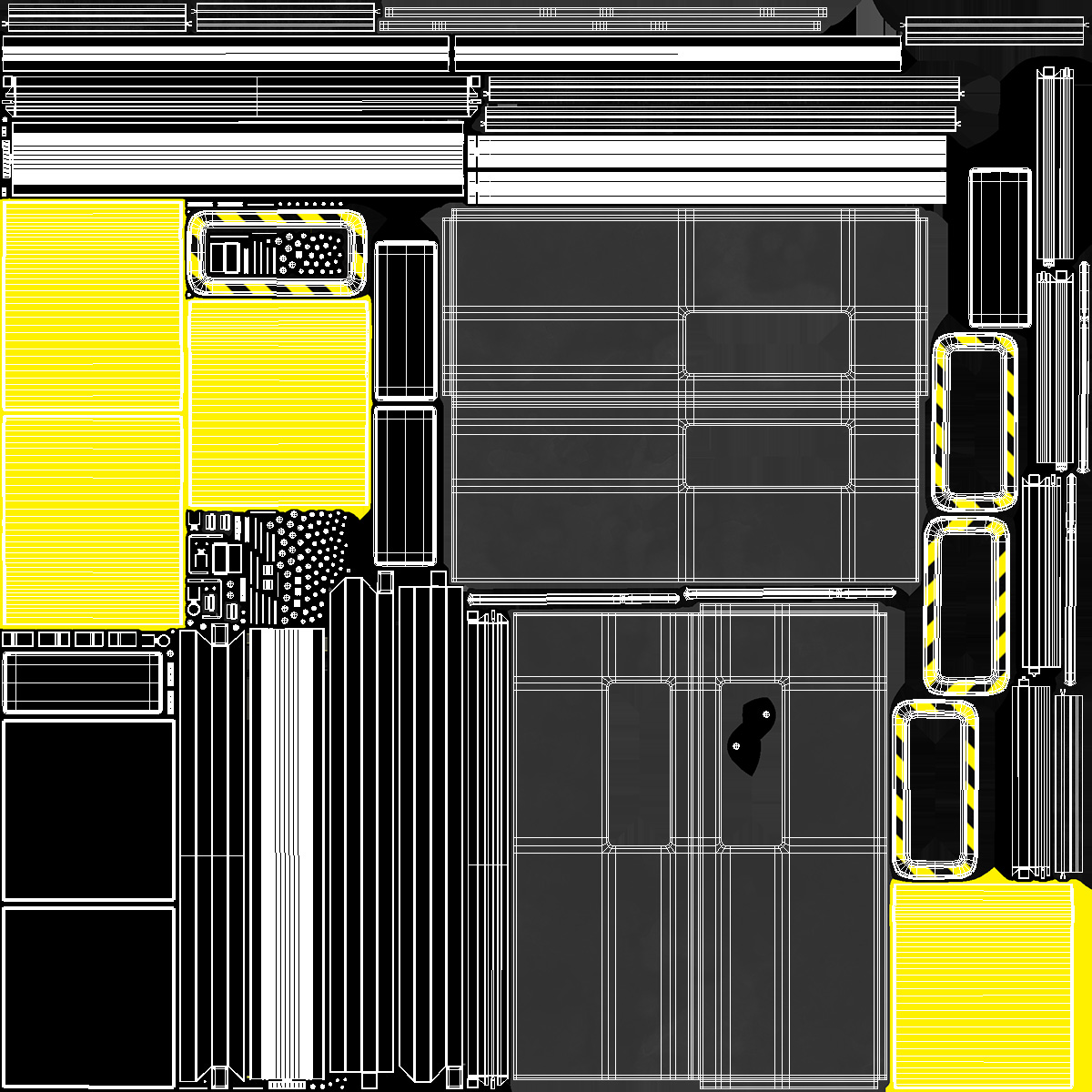 Yellow Swinging Doors for Supermarket 3D