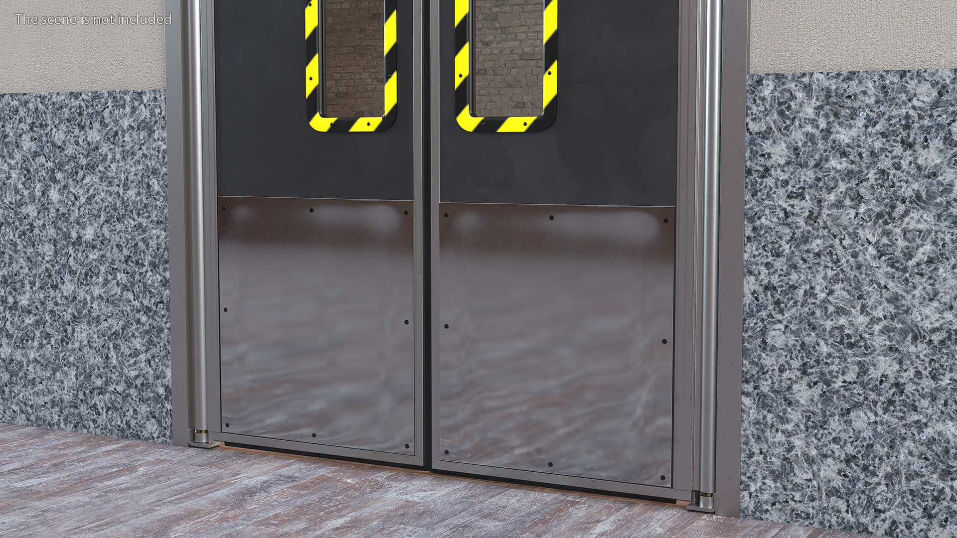 Yellow Swinging Doors for Supermarket 3D