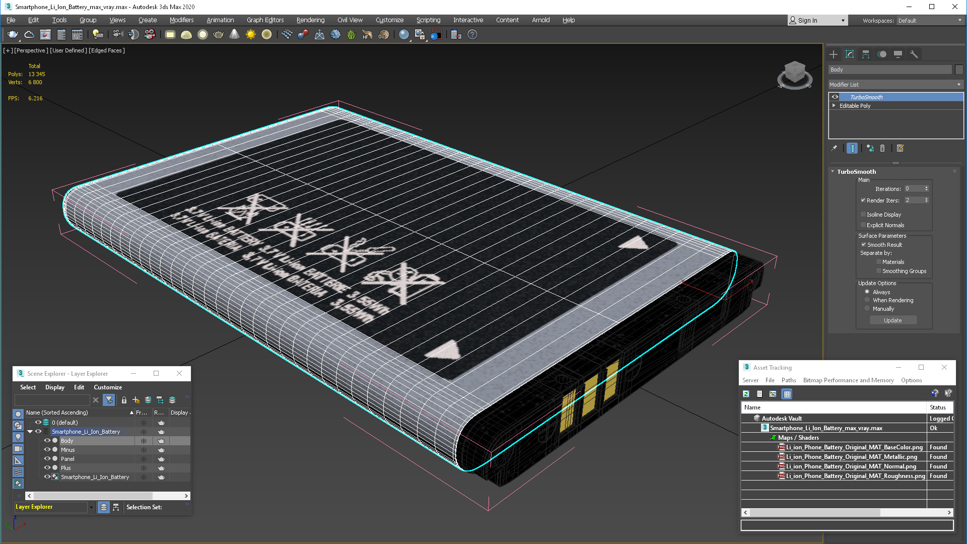 3D model Smartphone Li Ion Battery