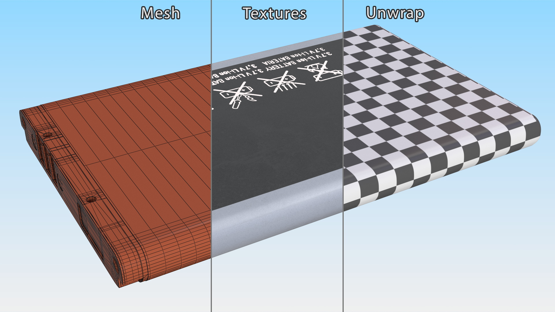 3D model Smartphone Li Ion Battery